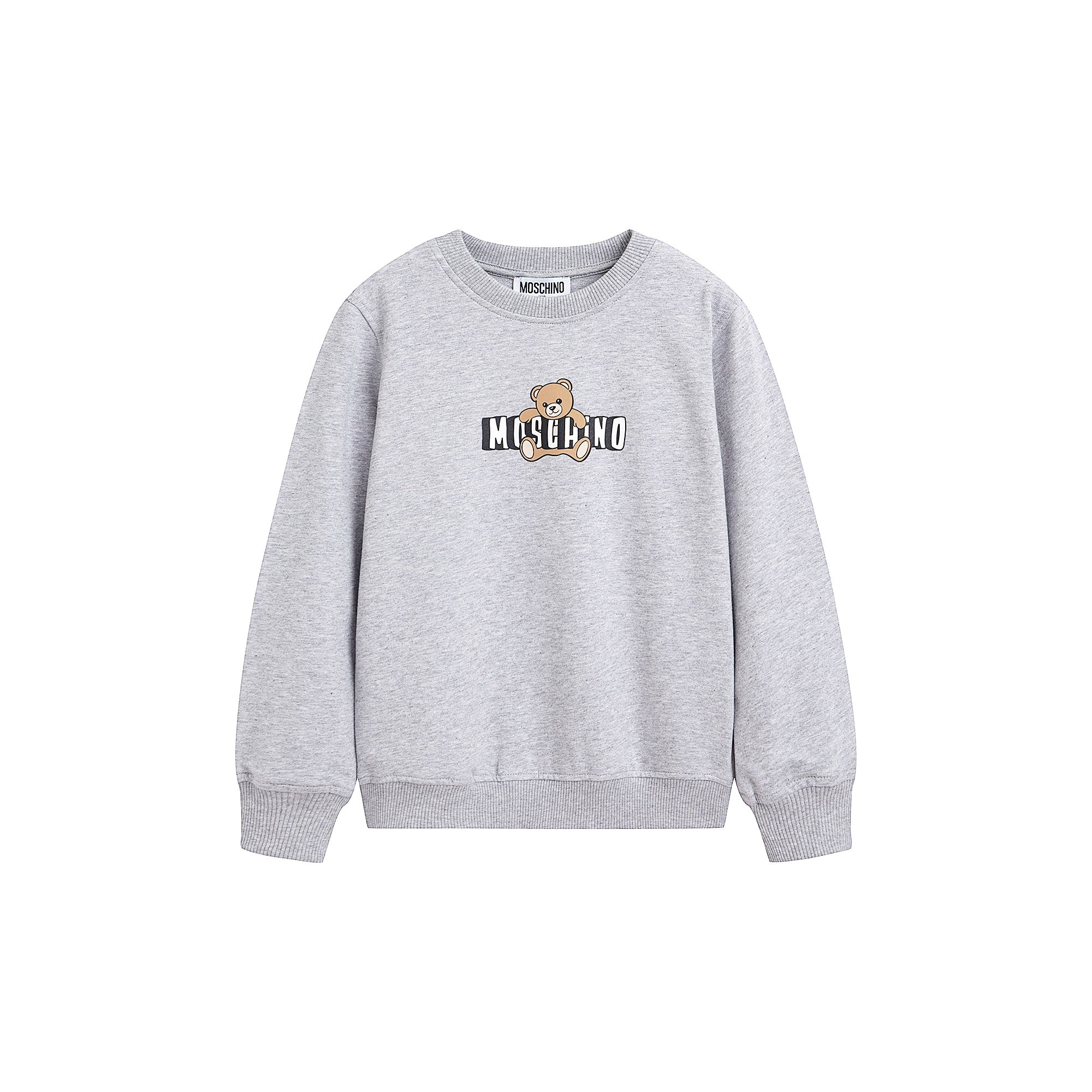 Boys & Girls Grey Bear Printed Cotton Sweatshirt