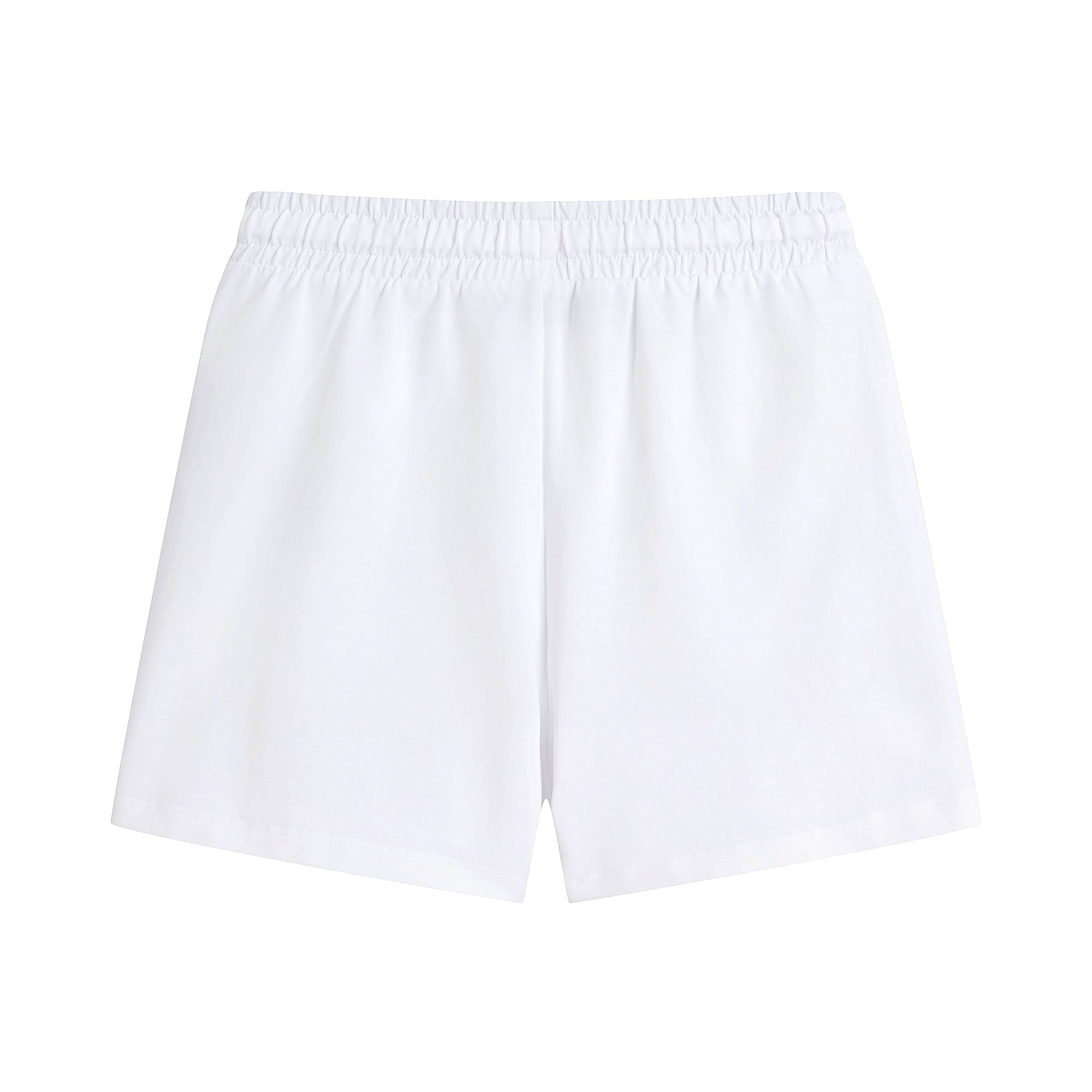 Boys White Cotton Shorts