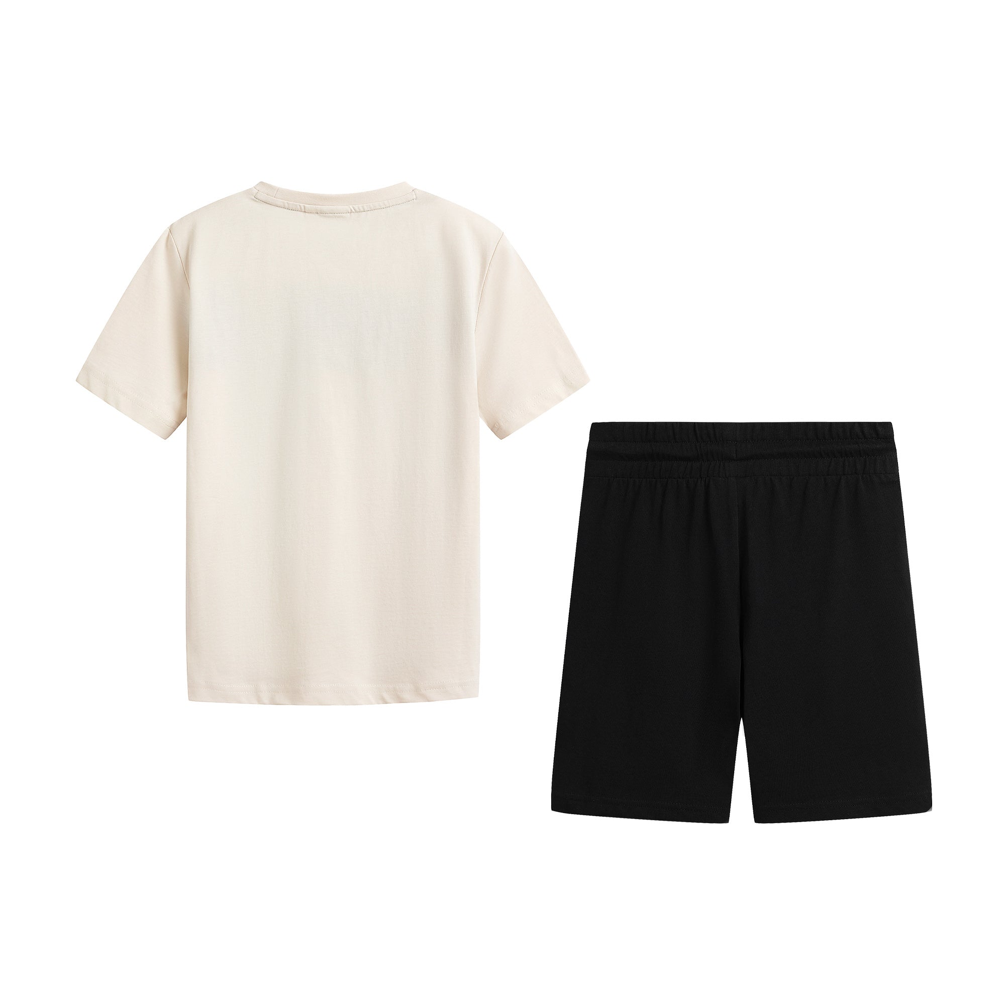 Boys Beige Logo Cotton Set