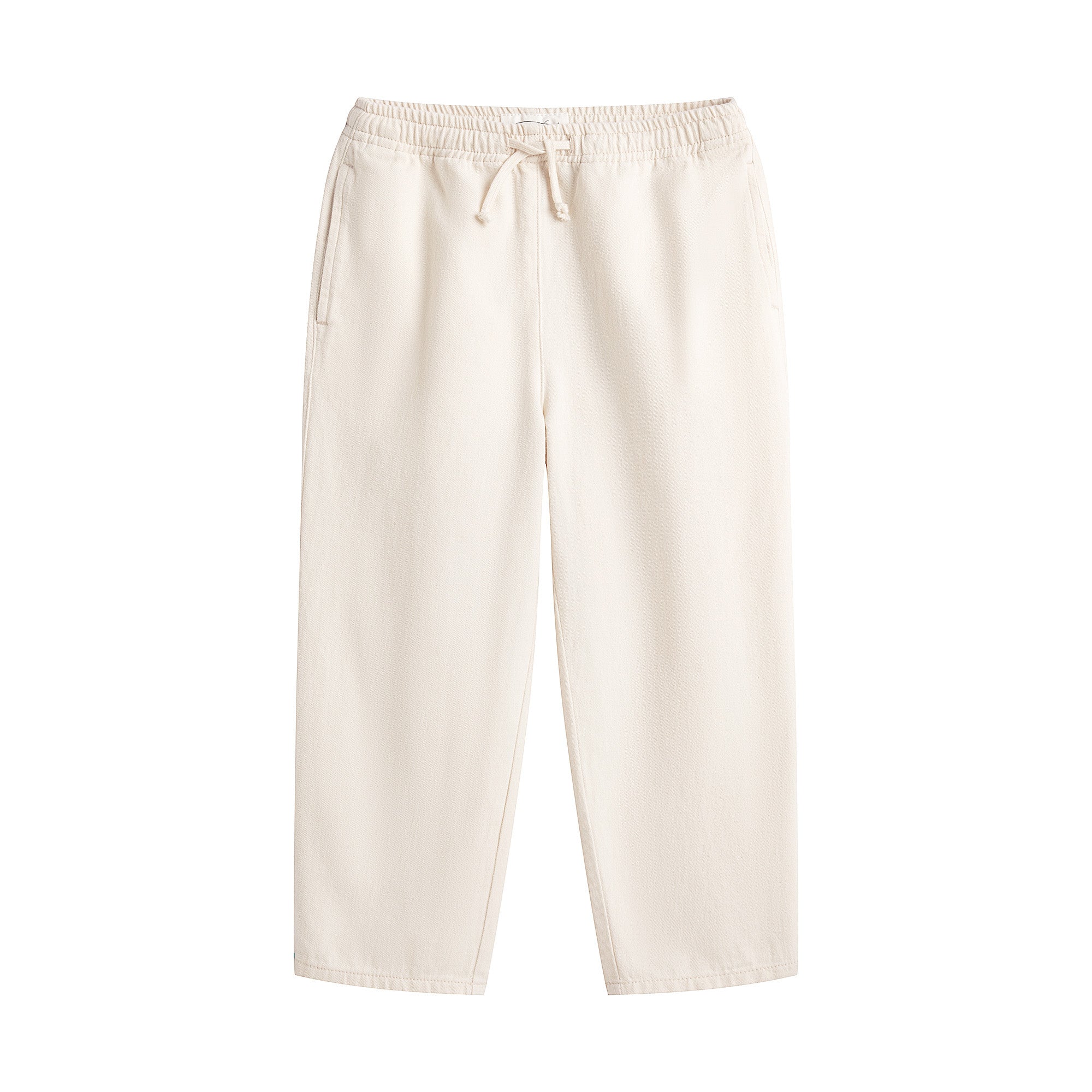 Boys & Girls White Cotton Trousers