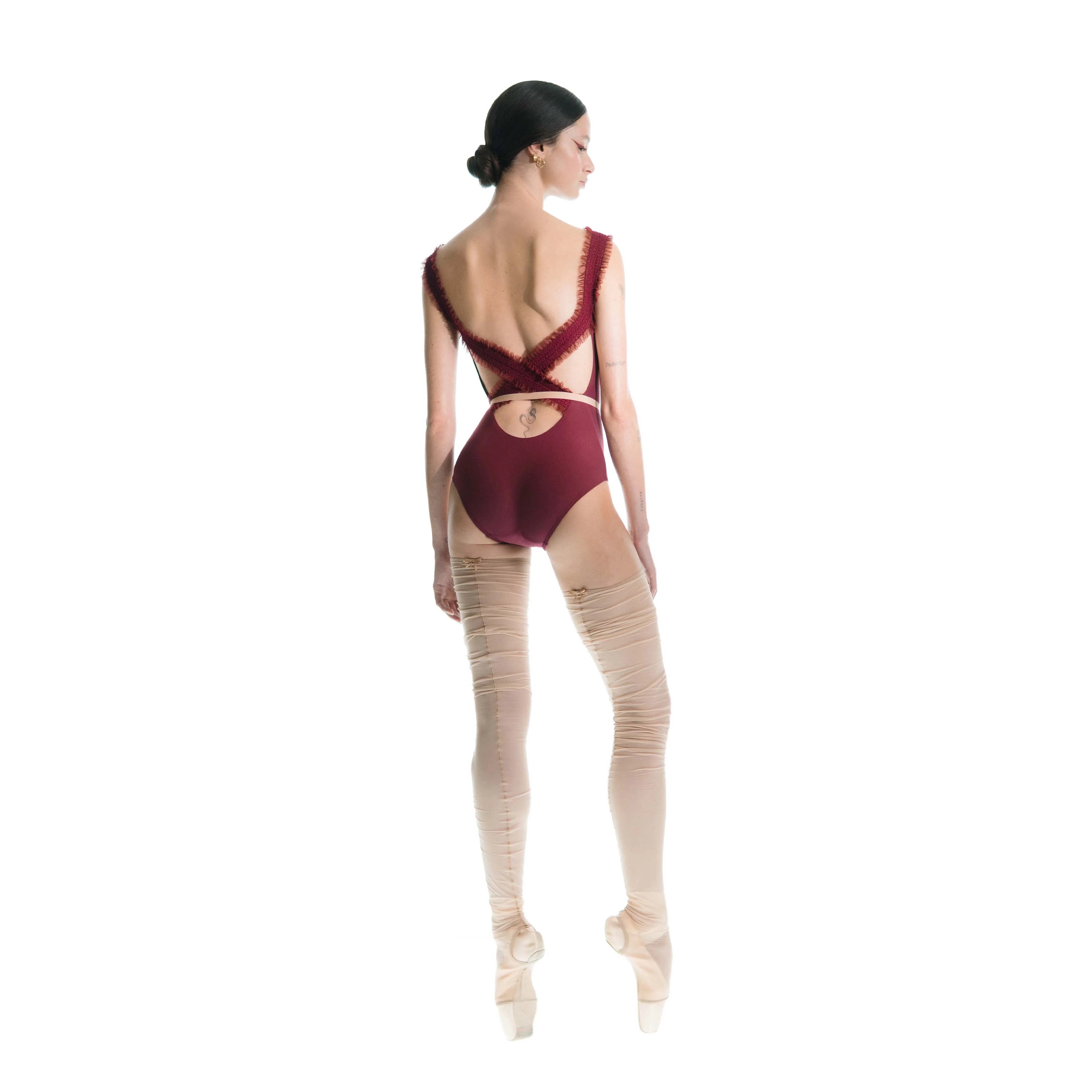 Women Wine Red "ELEANOR" Ballet Onesies(182LE33VL/burgundy)
