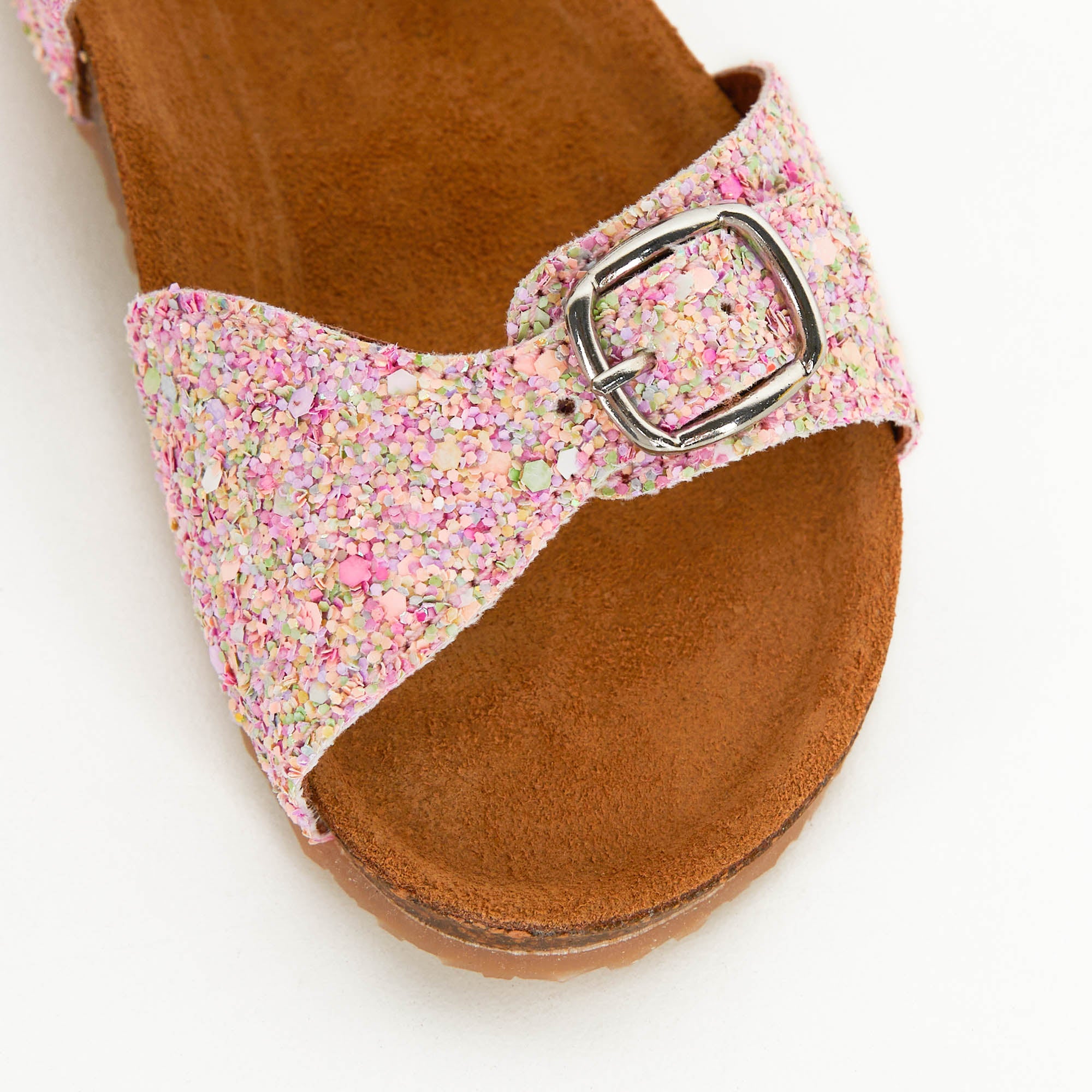 Girls Pink Glitter Sandals