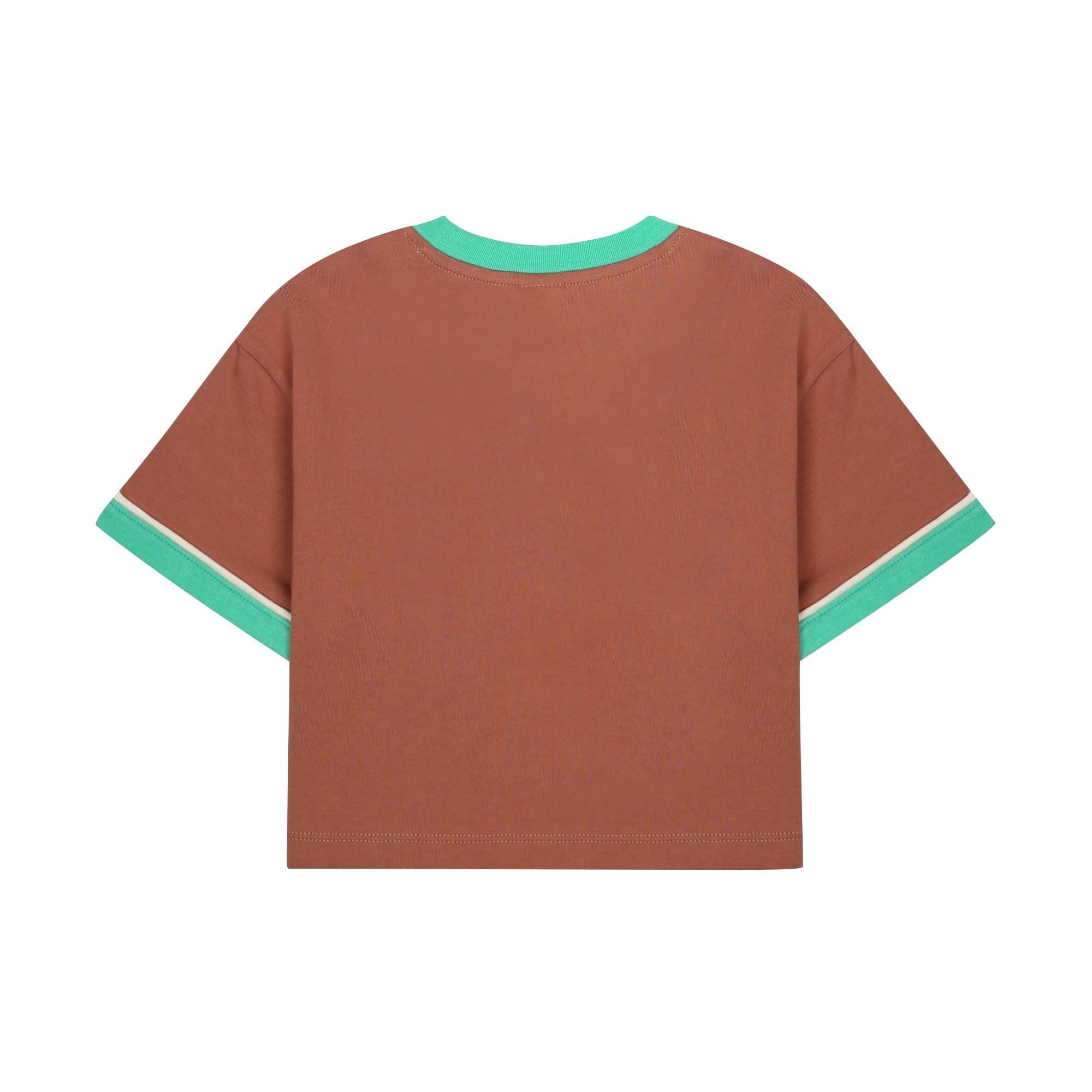 Girls Brown Printed Cotton T-Shirt