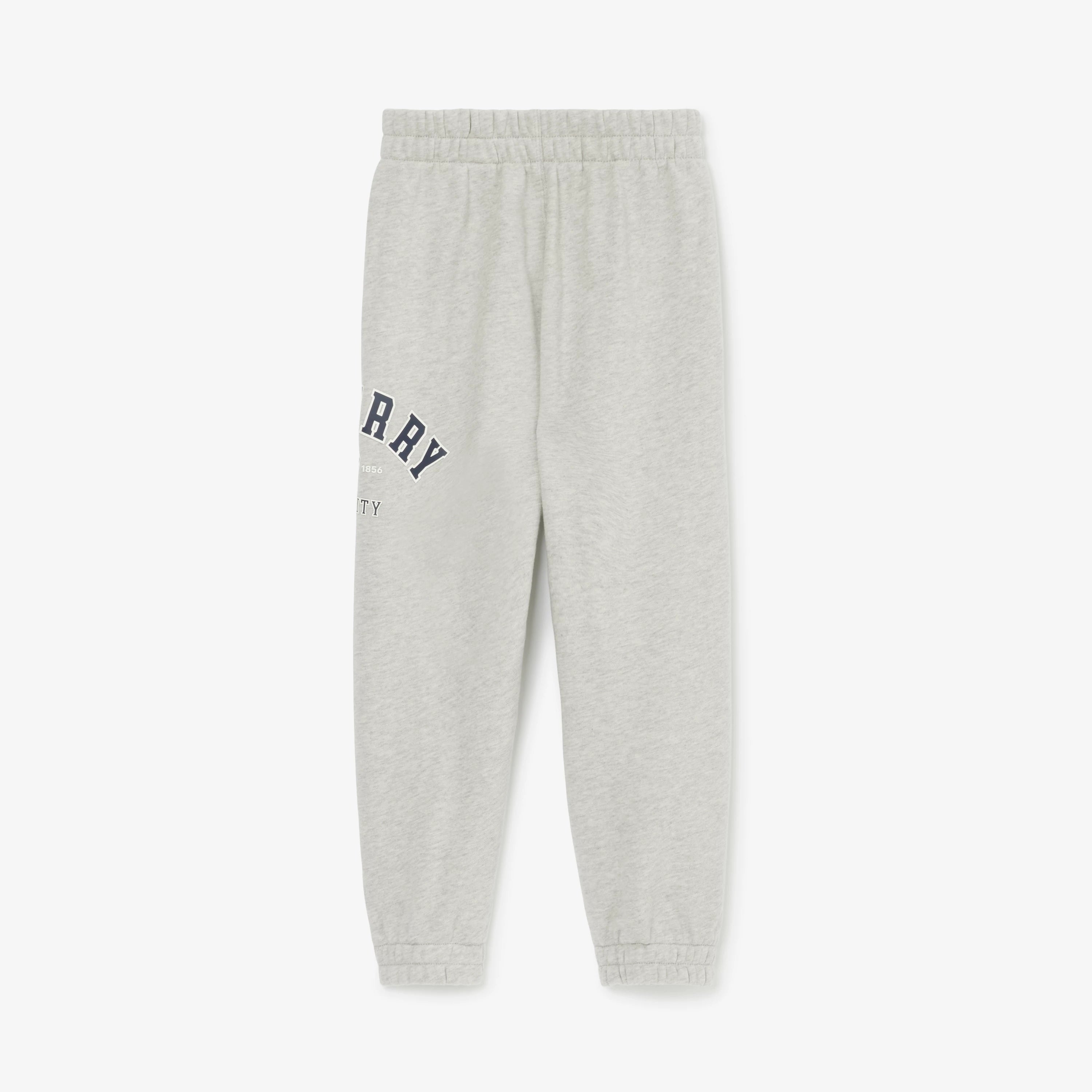 Boys & Girls Grey Logo Cotton Trousers