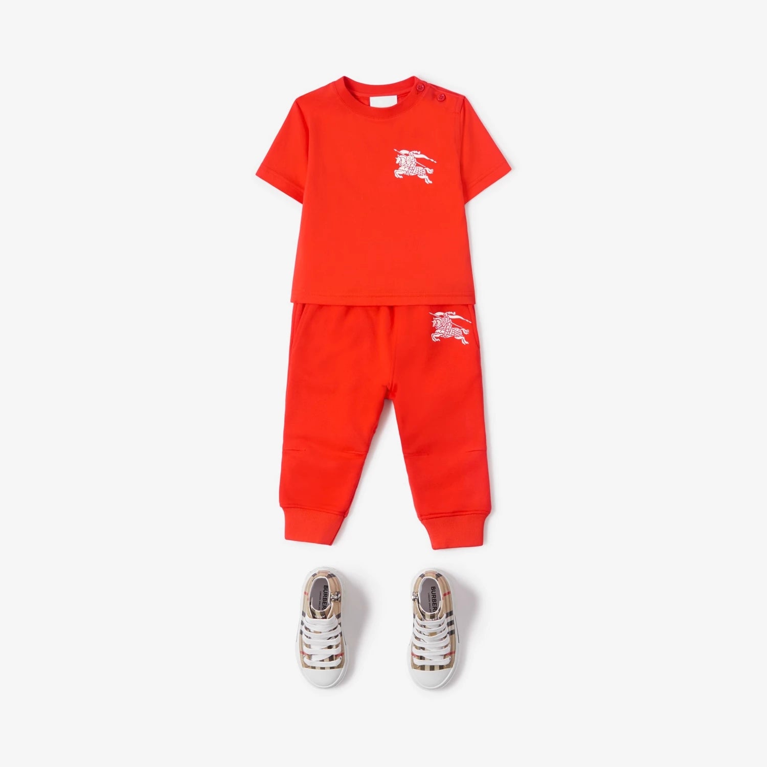 Baby Boys & Girls Red Cotton T-Shirt