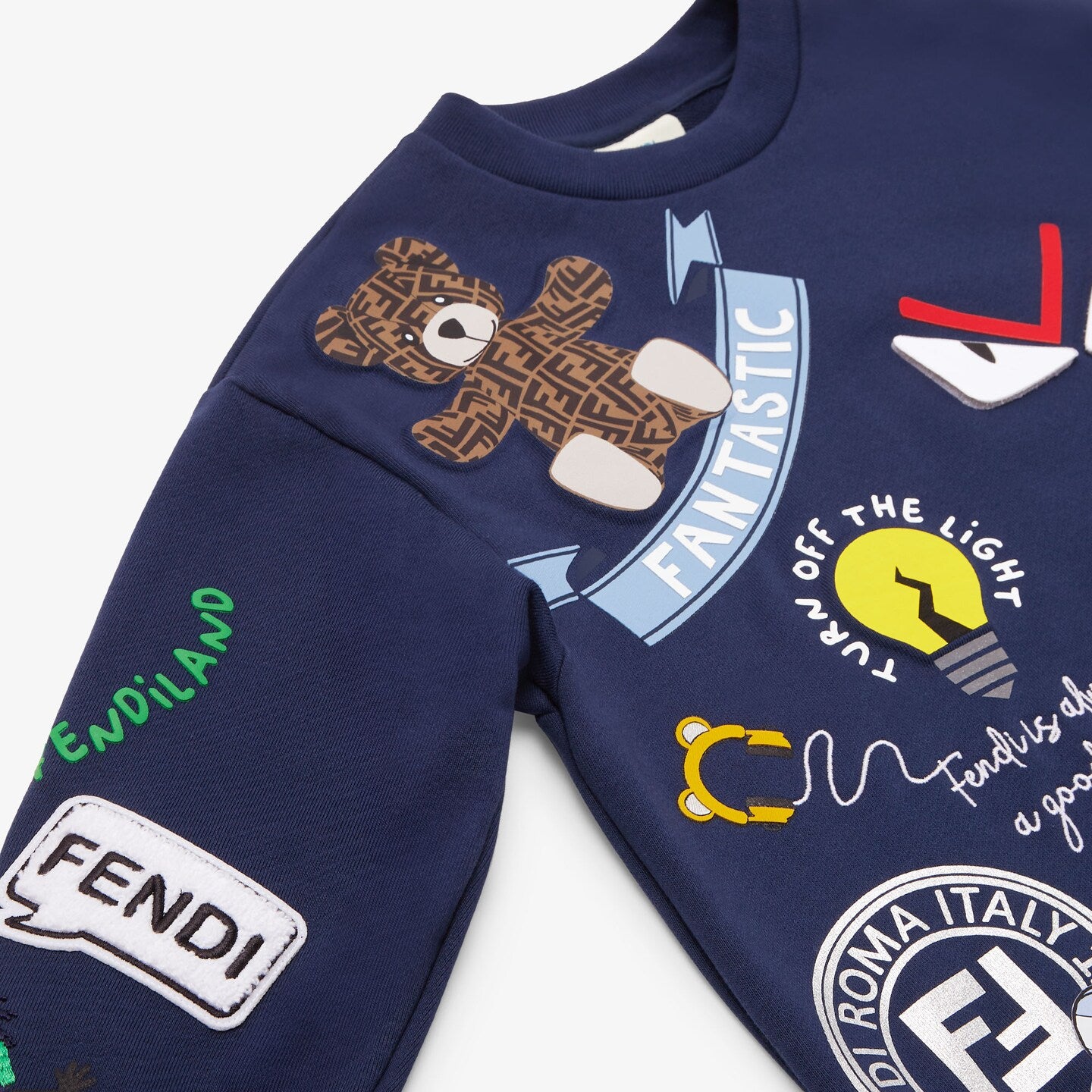 Boys Navy Printed Cotton Sweatshirt