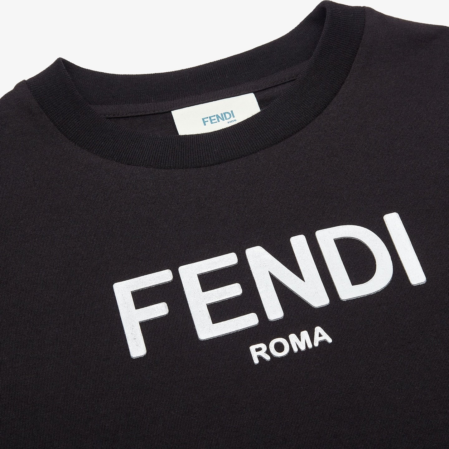 Boys & Girls Black Logo Cotton T-Shirt