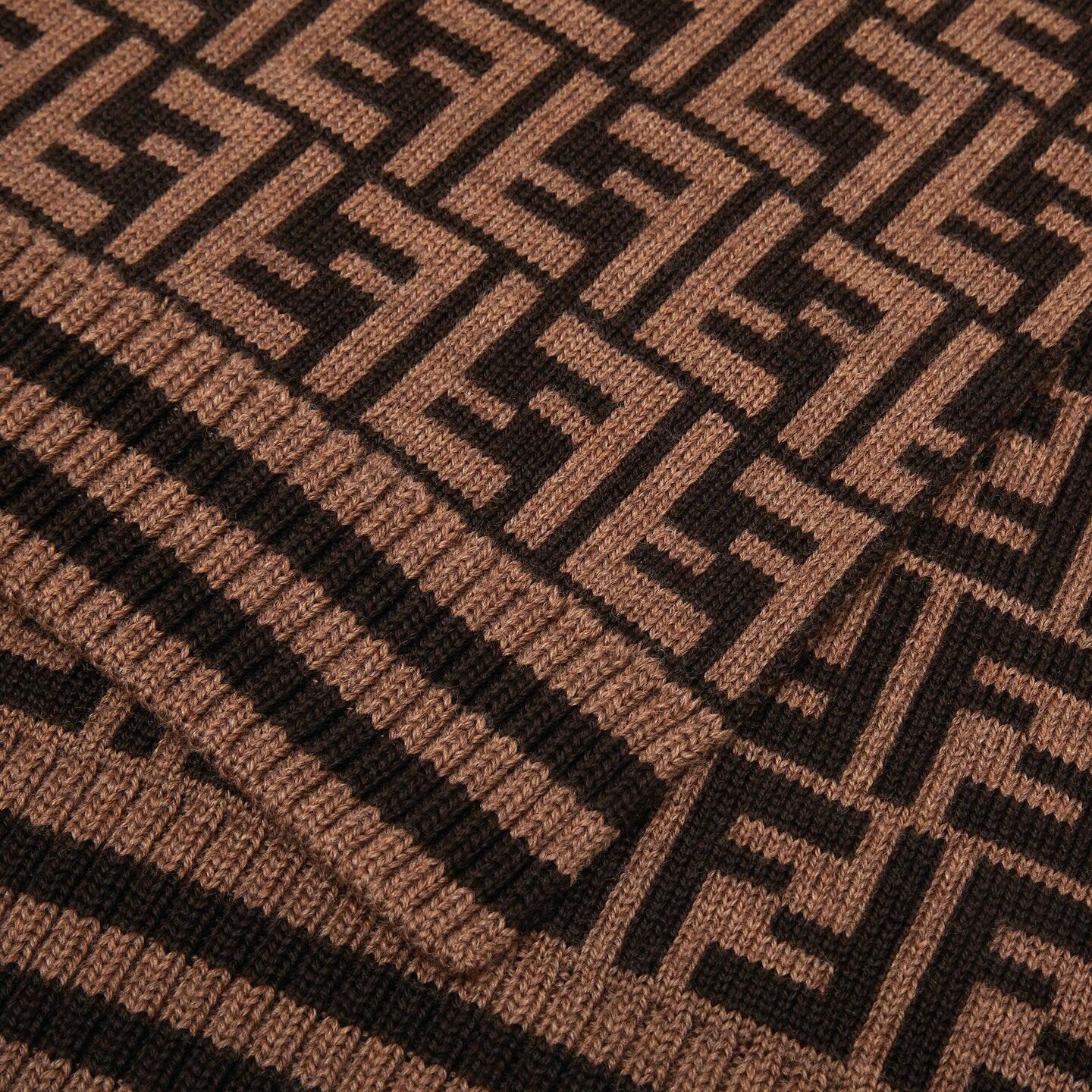 Boys & Girls Brown Logo Wool Scarf