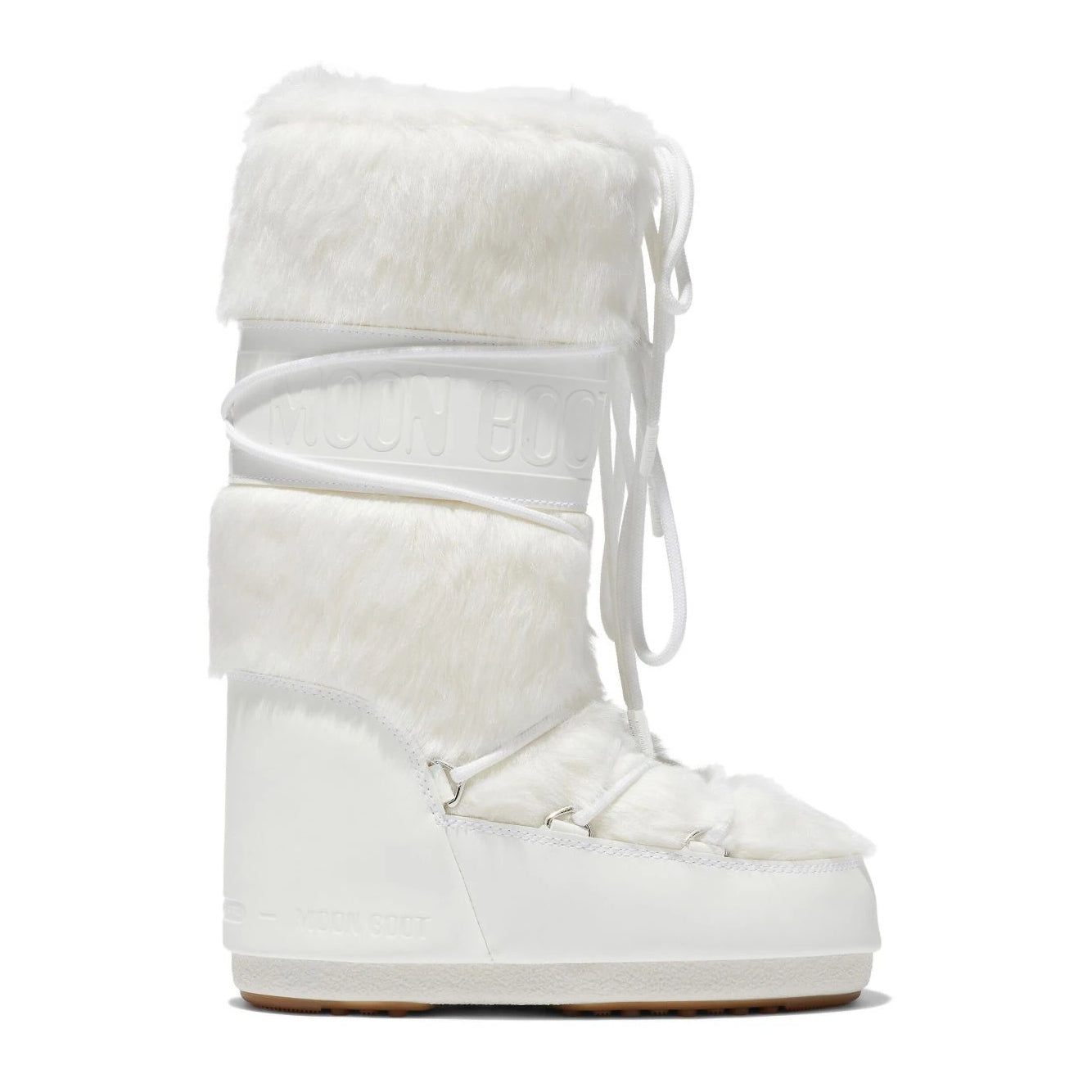 Women White "ICON FAUX FUR" Boots