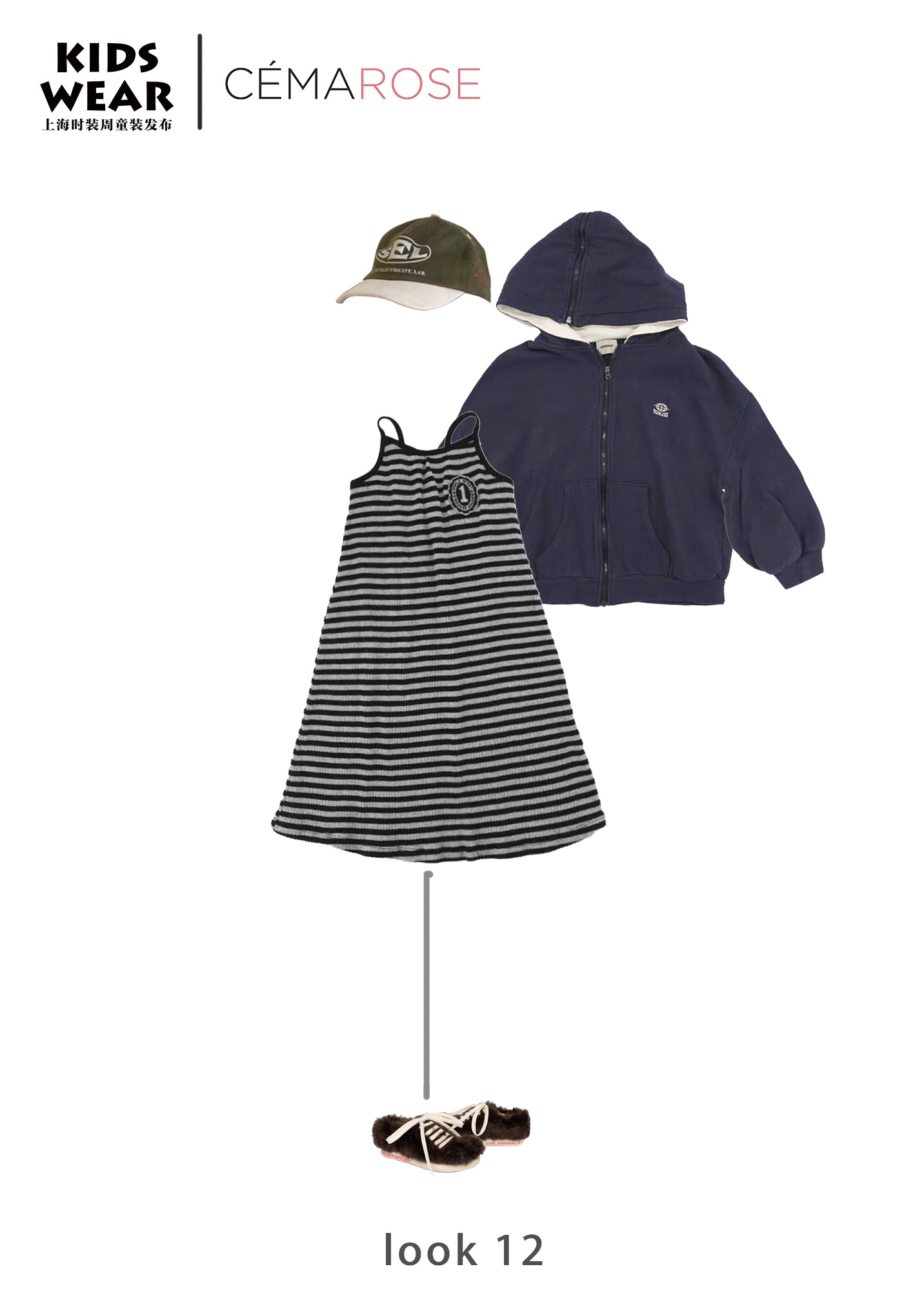 Girls Black Stripes Cotton Dress