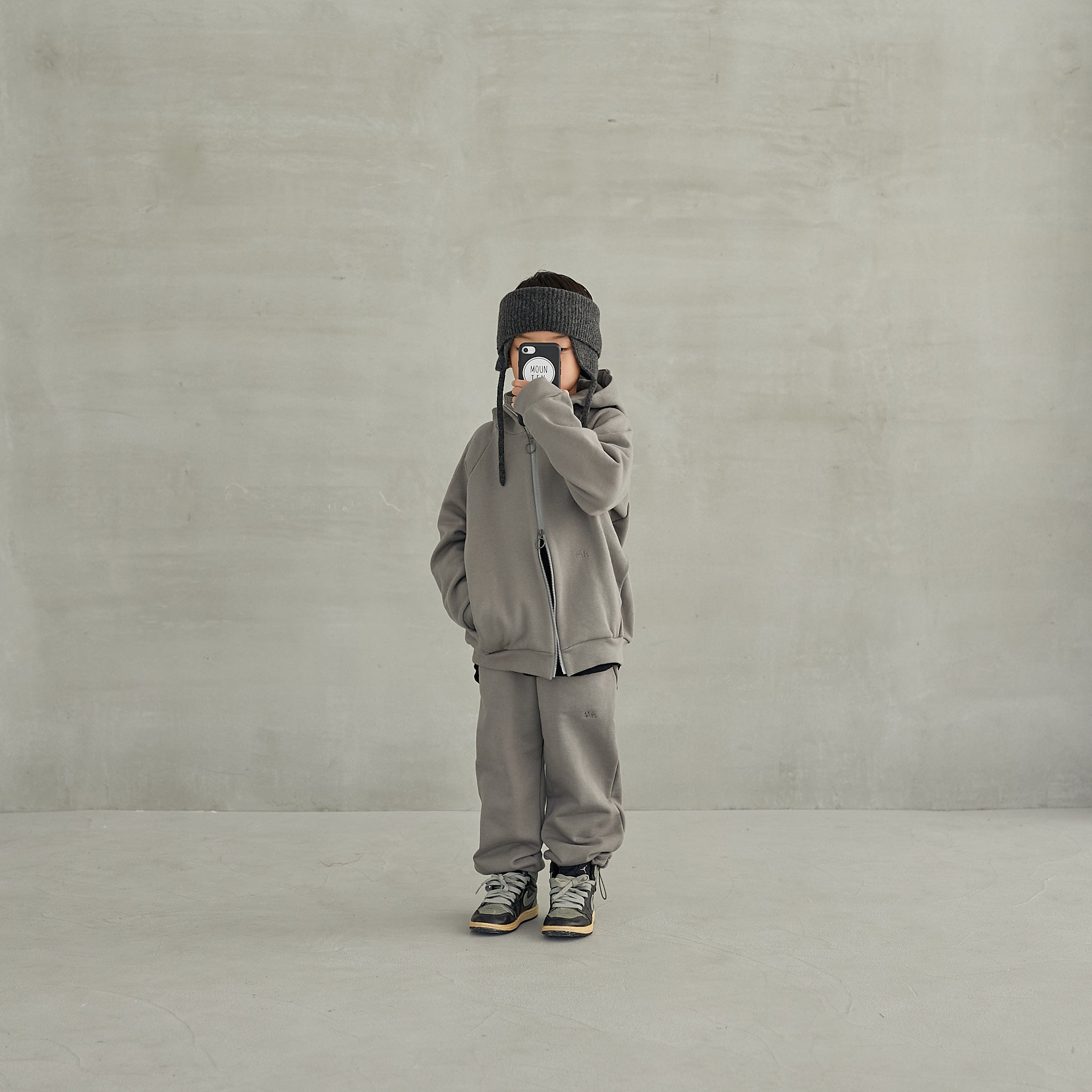 Boys & Girls Camel Hooded Zip-Up Top
