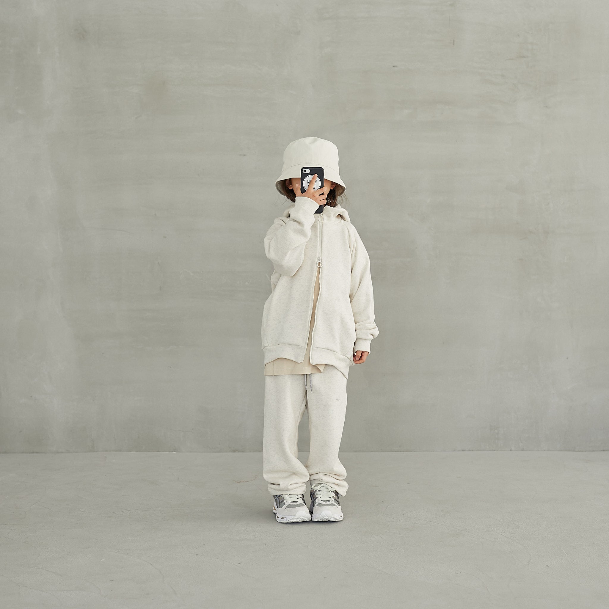 Boys & Girls Light Grey Hooded Zip-Up Top