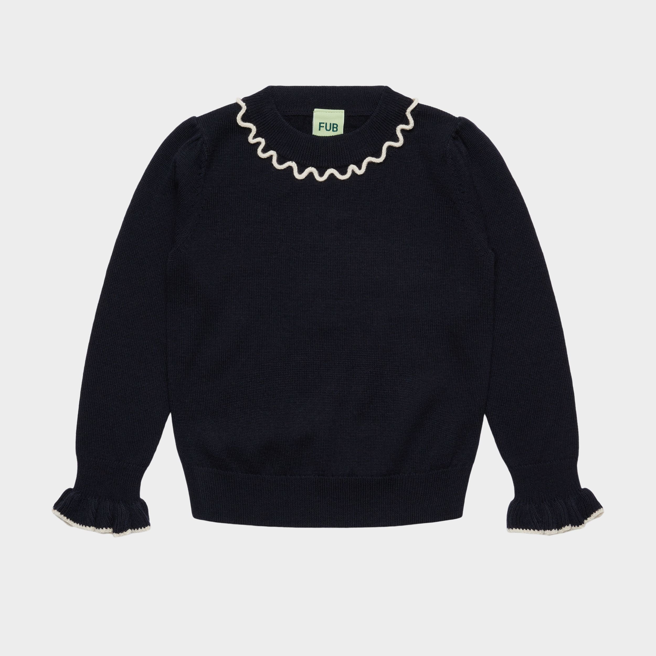 Girls Dark Navy Wool Sweater