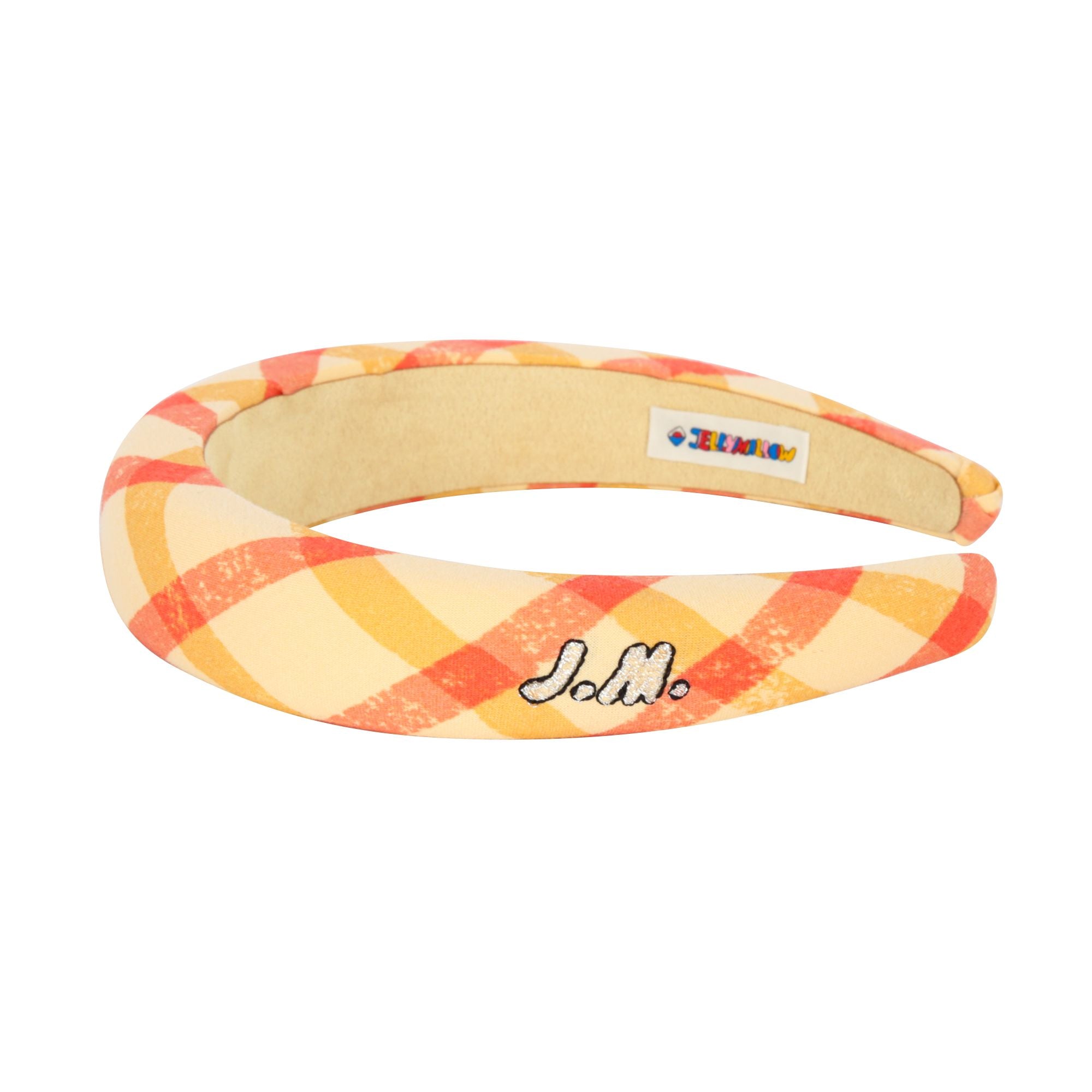 Girls Yellow Check Headband