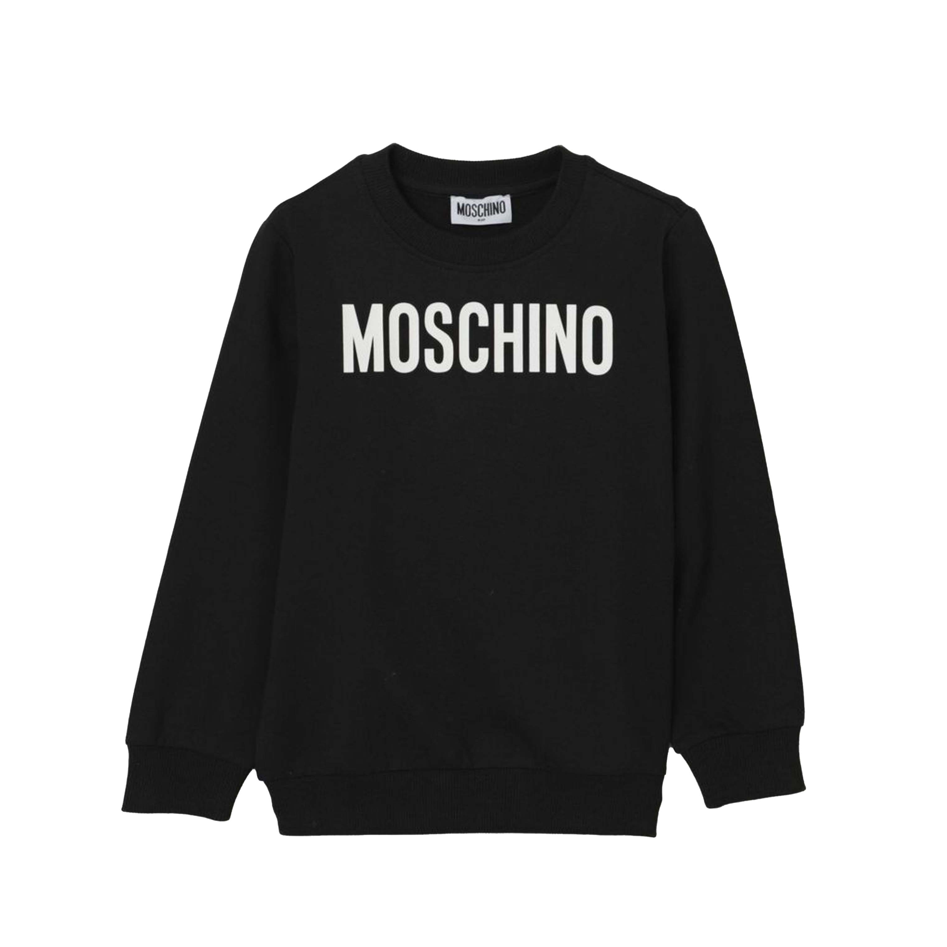 Boys & Girls Black Logo Cotton Sweatshirt