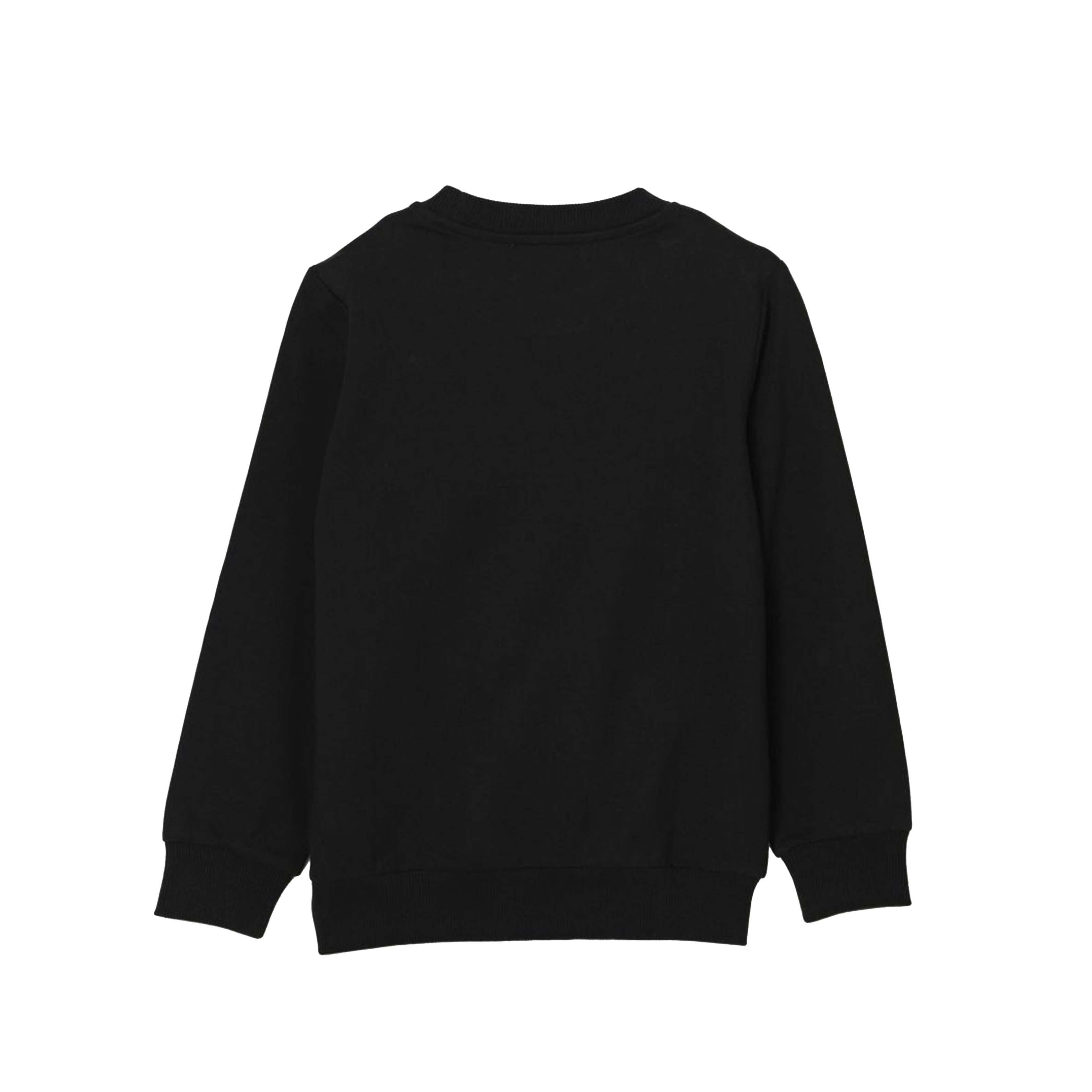 Boys & Girls Black Logo Cotton Sweatshirt