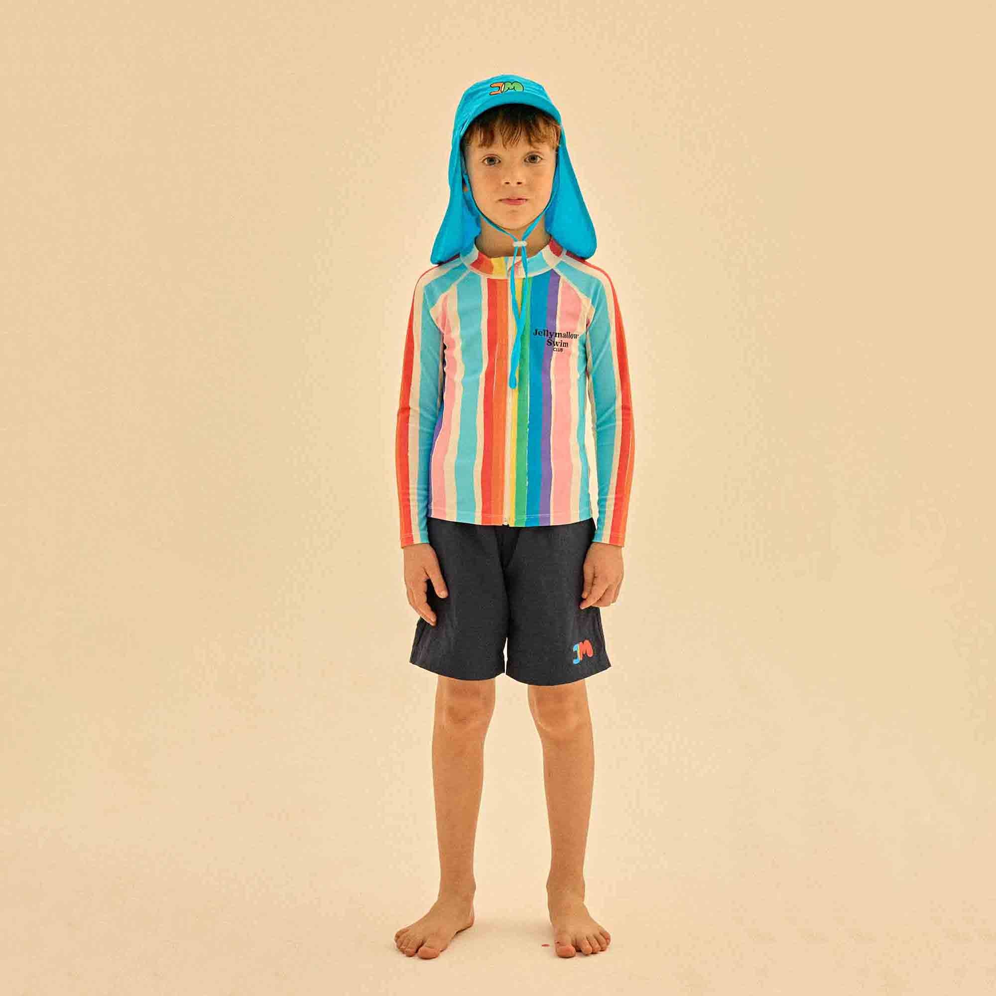 Boys & Girls Navy Printed Logo Swim Shorts