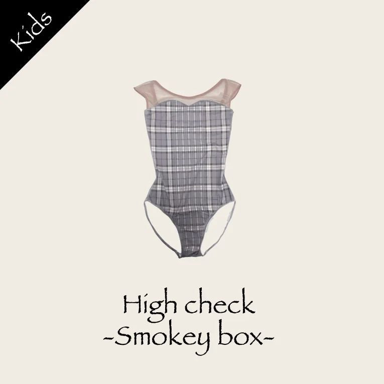 Girls Grey"High check-Smokey box/Plie/Moss pink"Ballet Onesies