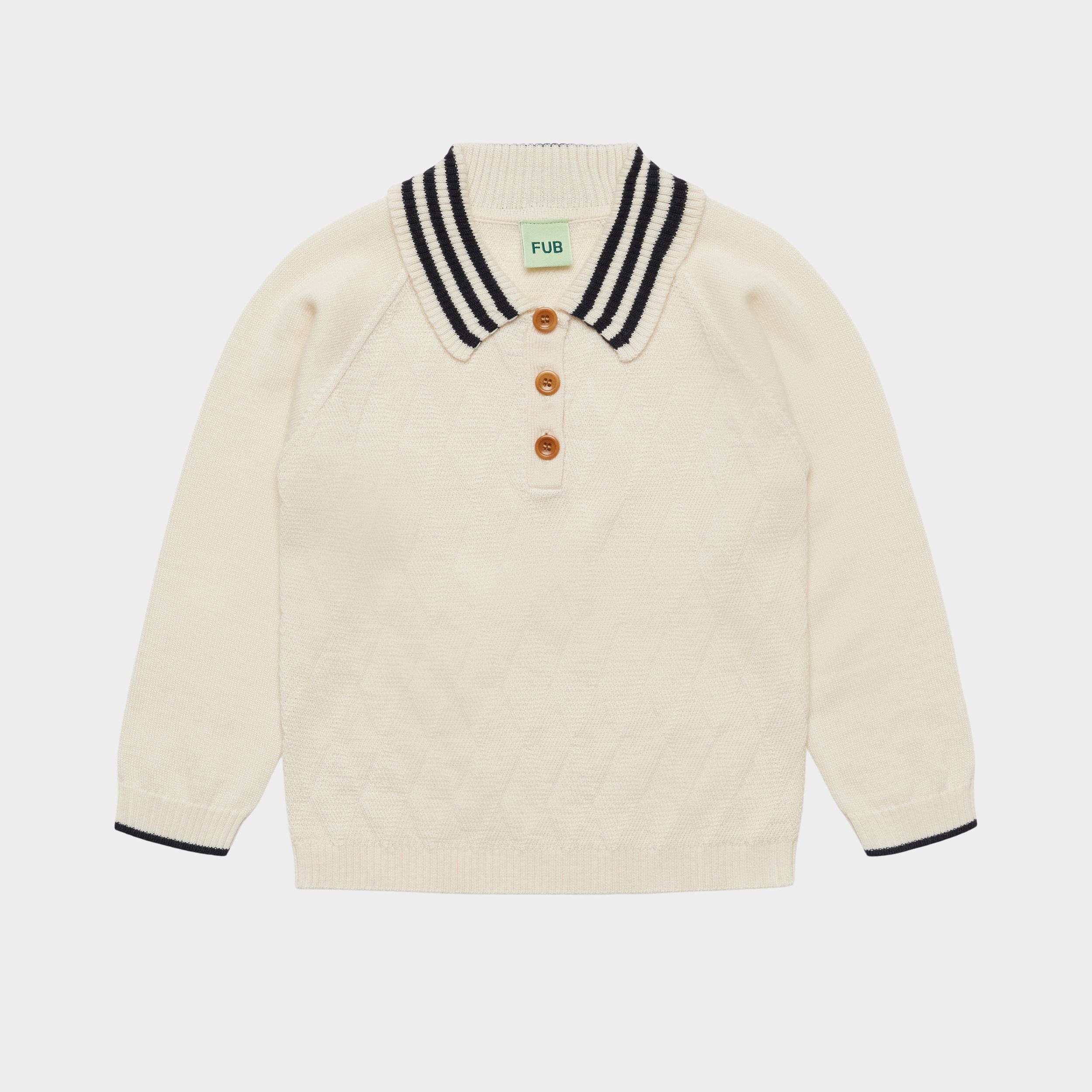 Boys & Girls White Wool Polo Shirt