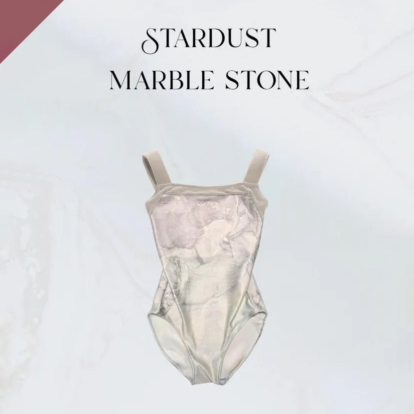 Justaucorps de ballet gris "Stardust marbre" pour filles (191540385HL/Piqué/Blanc)