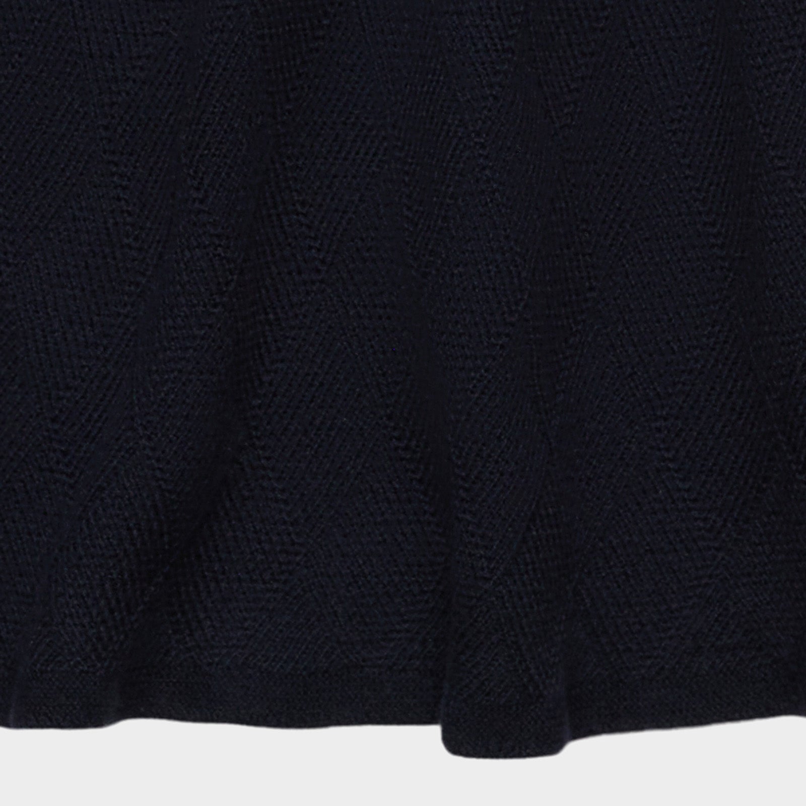 Girls Dark Navy Diamond Pattern Wool Skirt