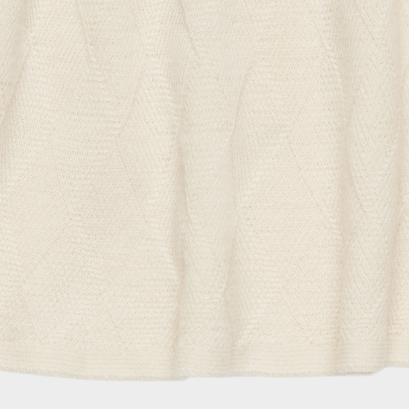 Girls White Diamond Pattern Wool Skirt