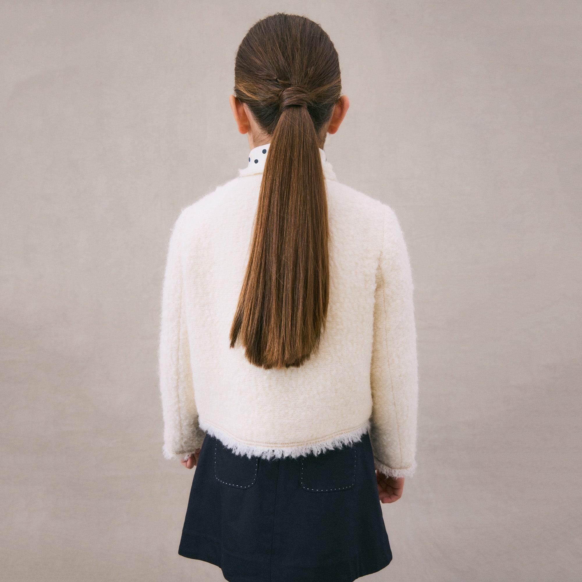 Girls Ivory Wool Jacket