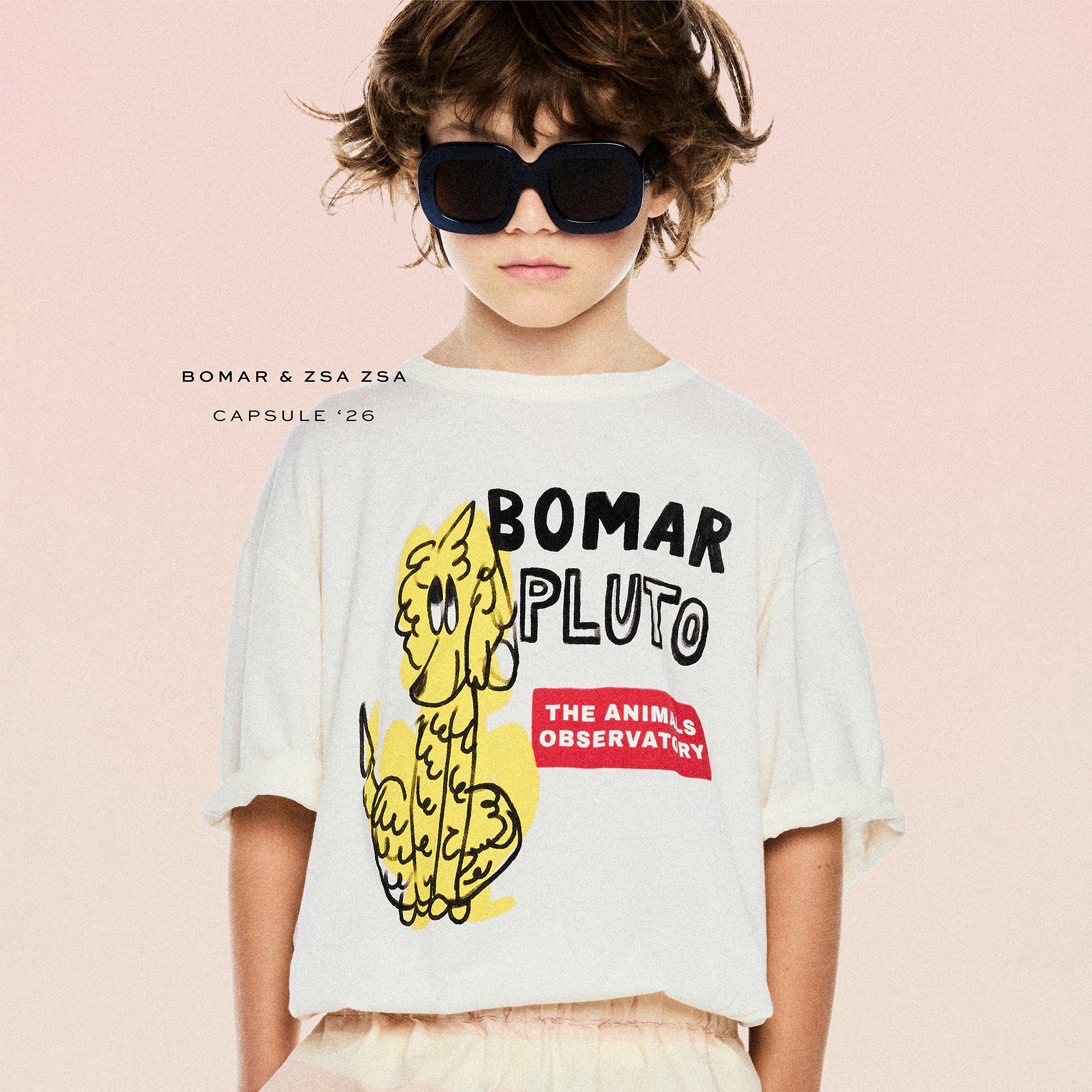 Boys & Girls White Printed Cotton T-Shirt