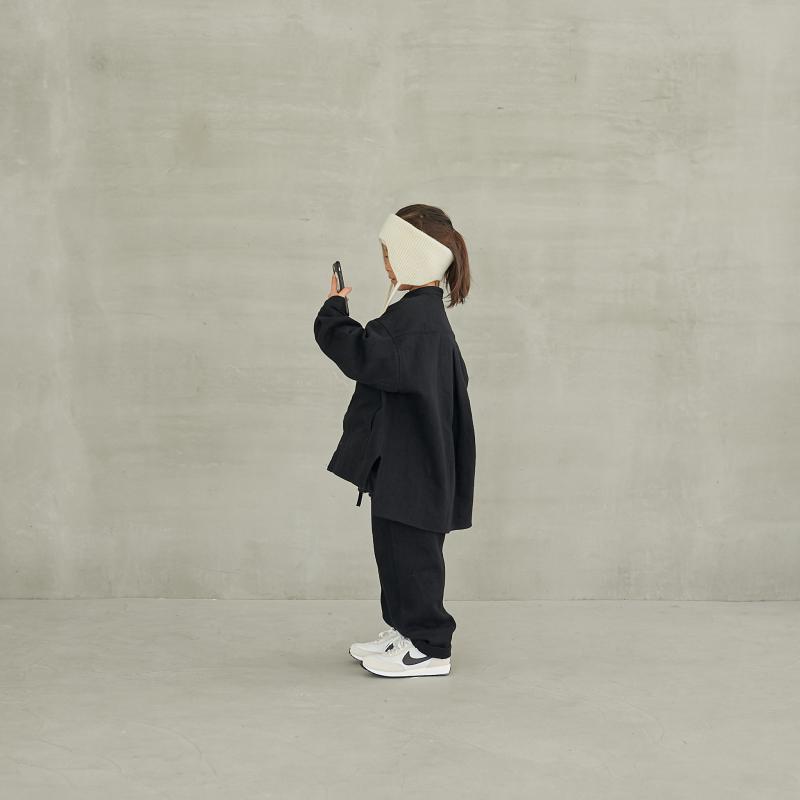 Boys & Girls Black Cotton Trousers