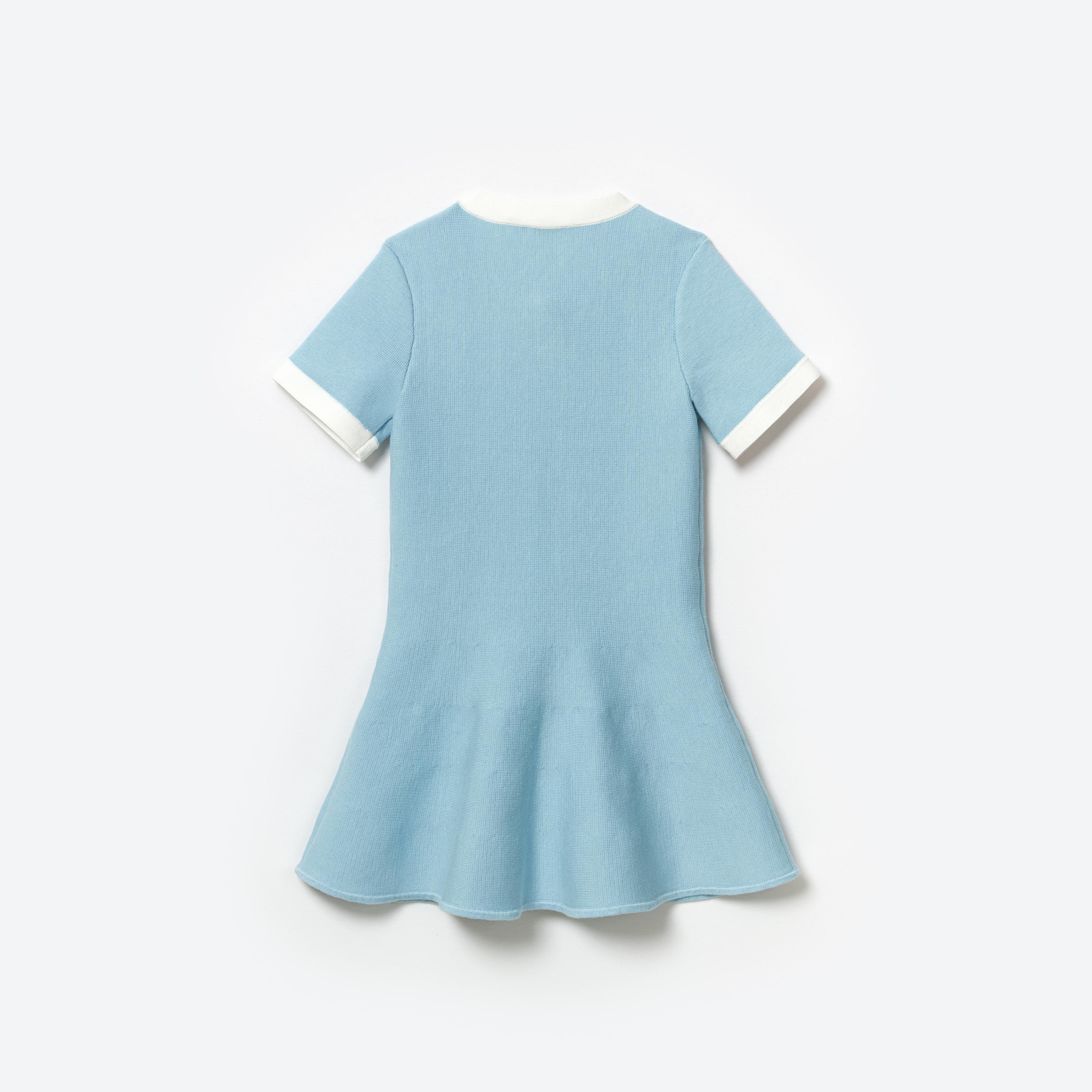 Girls Light Blue Knit Dress