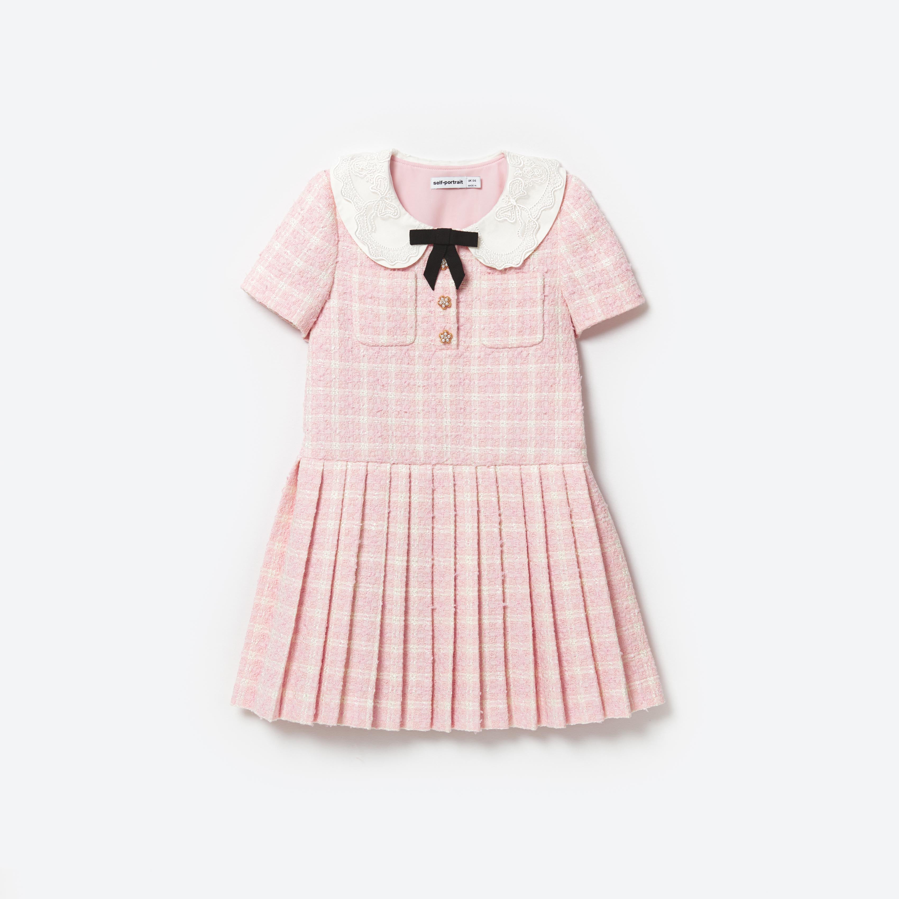 Girls Pink Check Dress