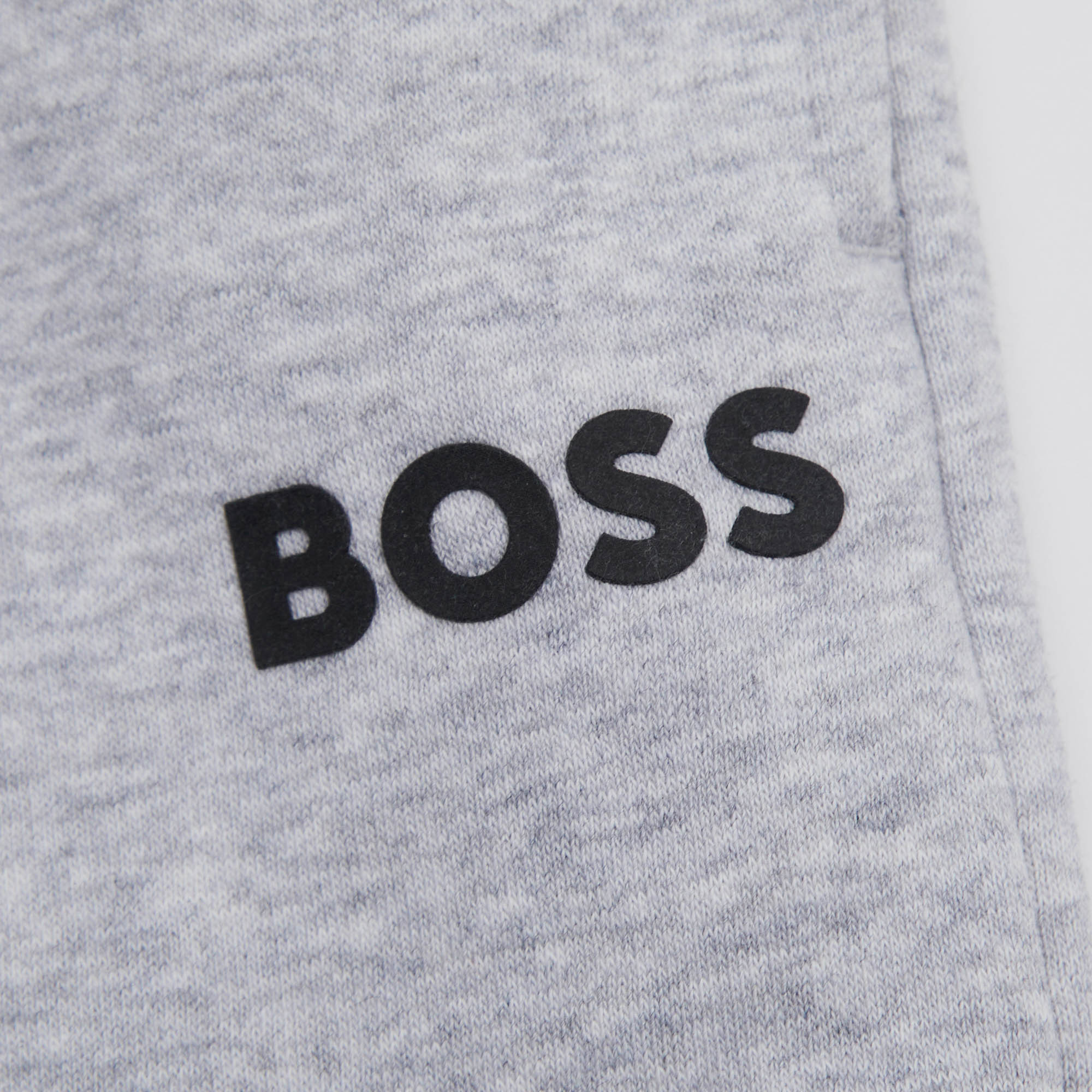 Boys Grey Logo Cotton Trousers