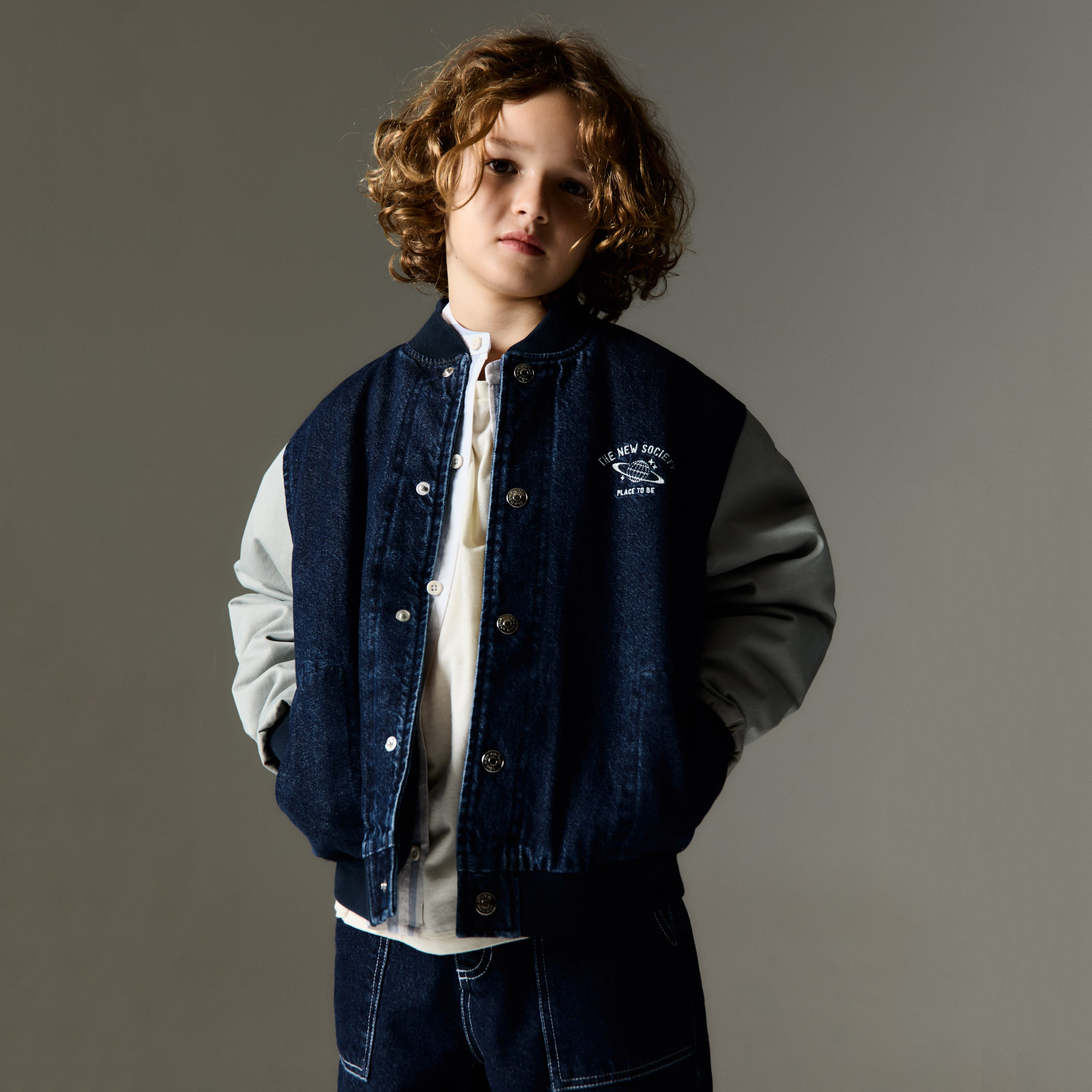 Boys & Girls Dark Blue Denim Jacket