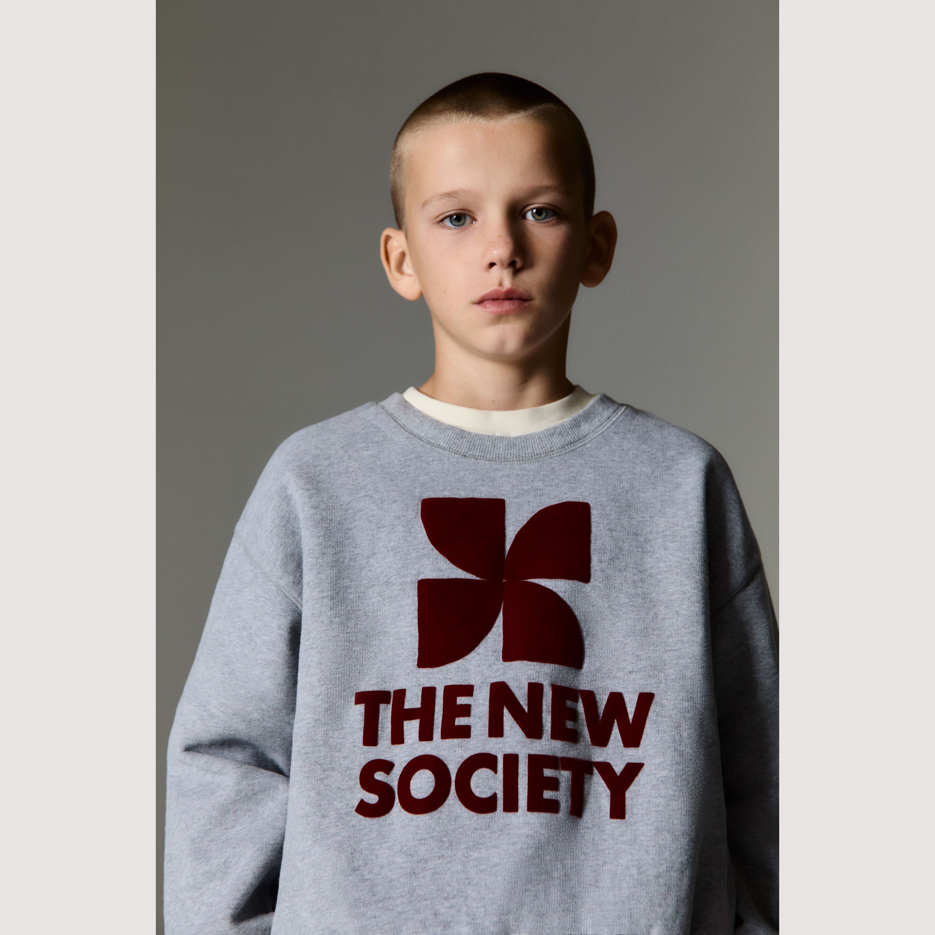 Boys & Girls Dark Grey Cotton Sweatshirt