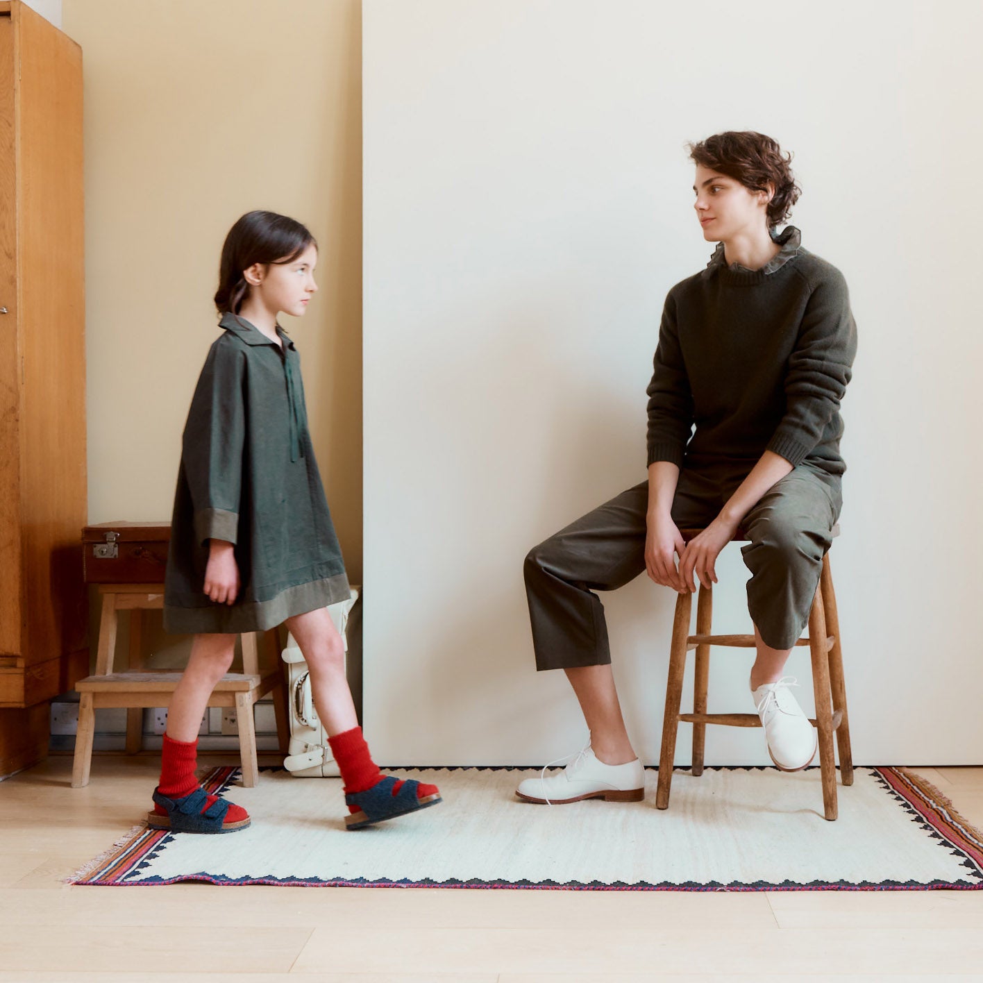 Girls Khaki Cotton Dress