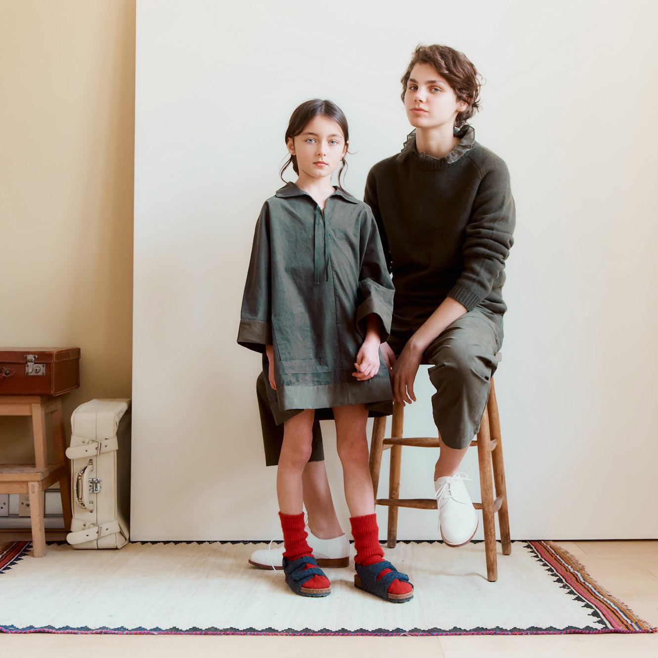 Girls Khaki Cotton Dress