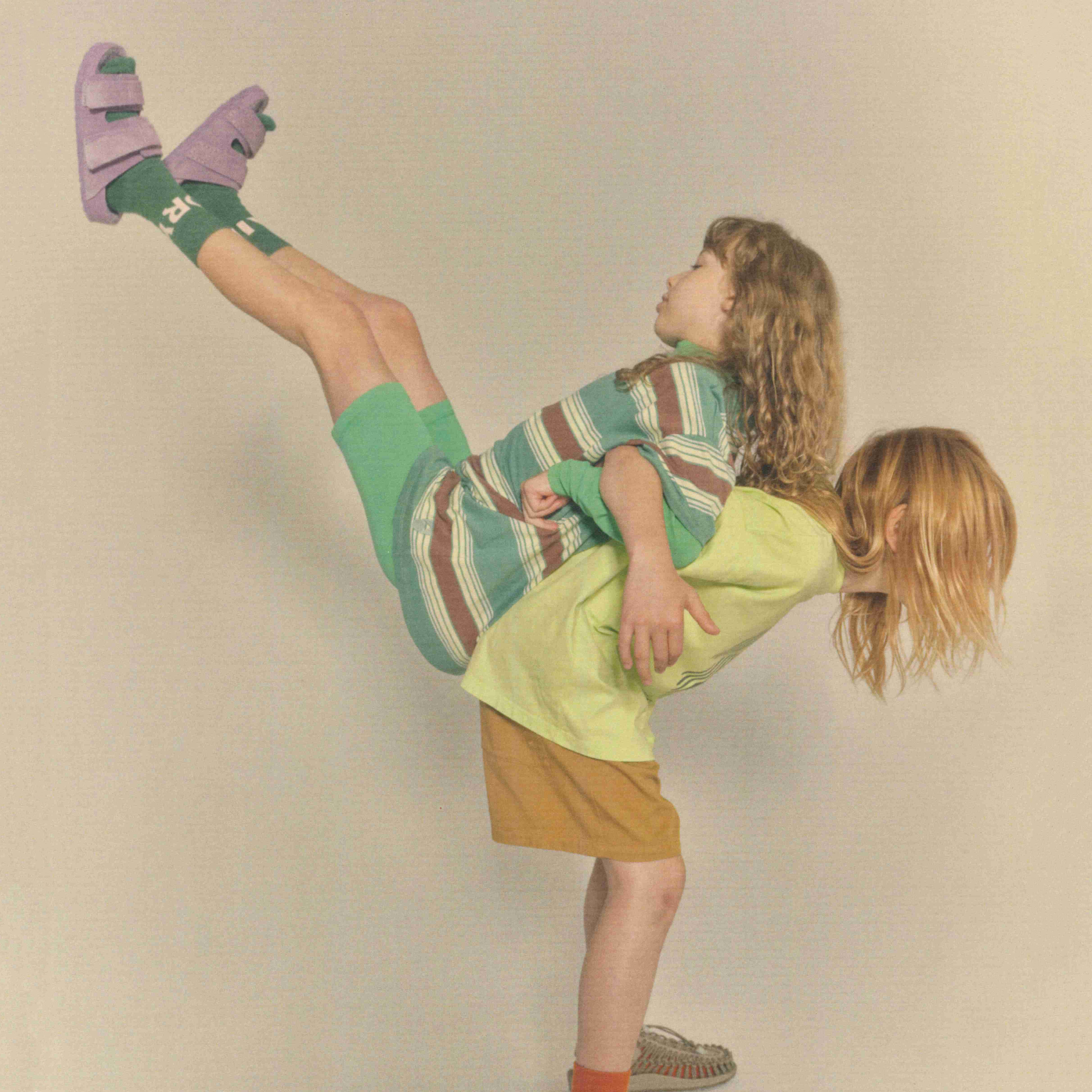 Boys & Girls Green Stripe Cotton T-Shirt