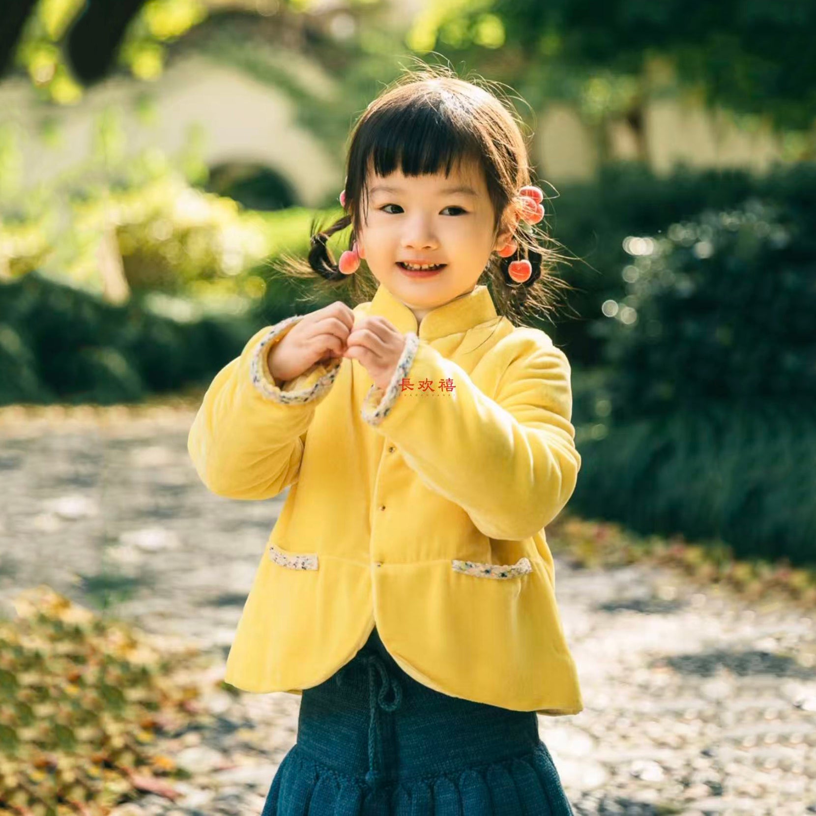 女童黄色"绒宝"夹棉外套