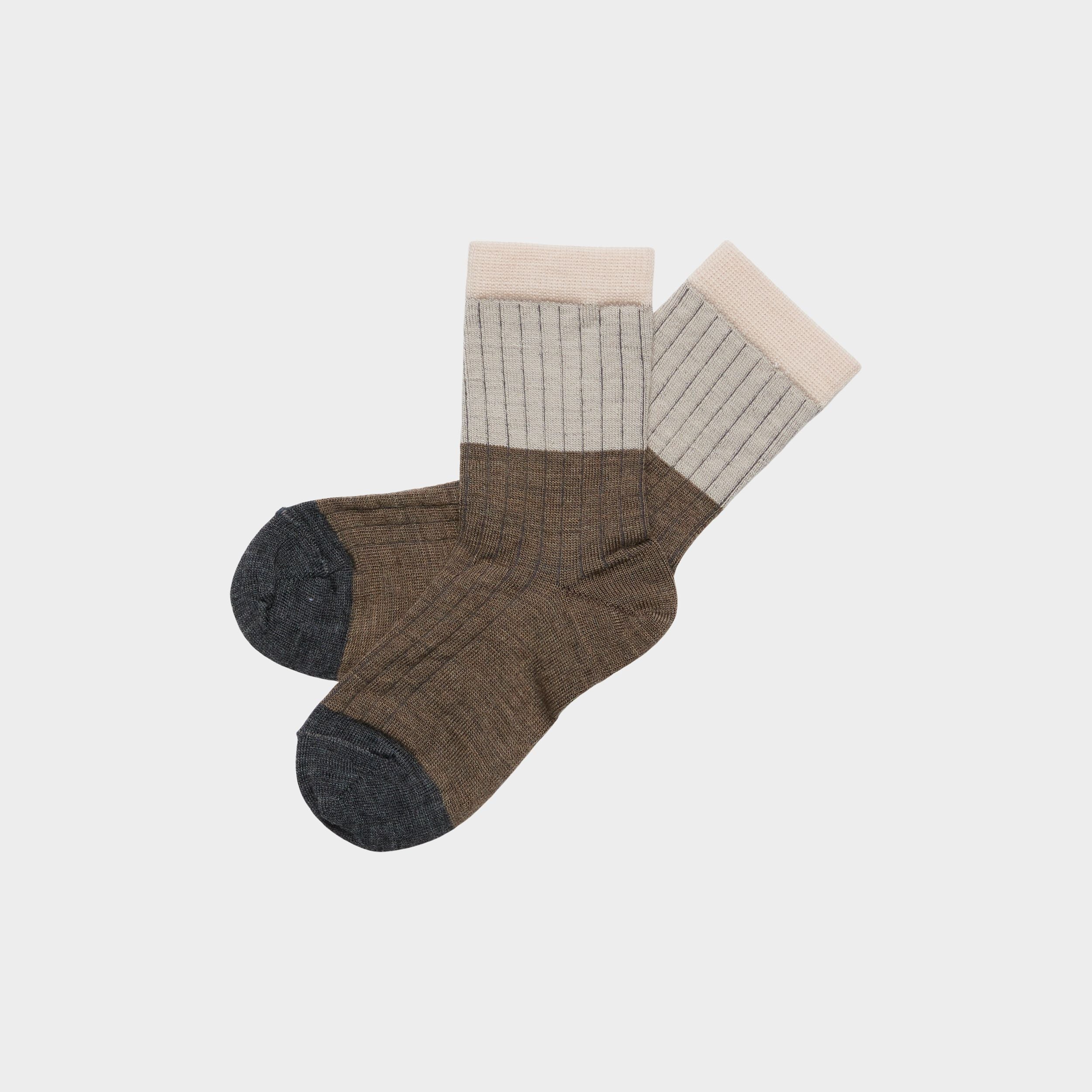 Boys & Girls Brown Wool Socks Set(2 Pack)