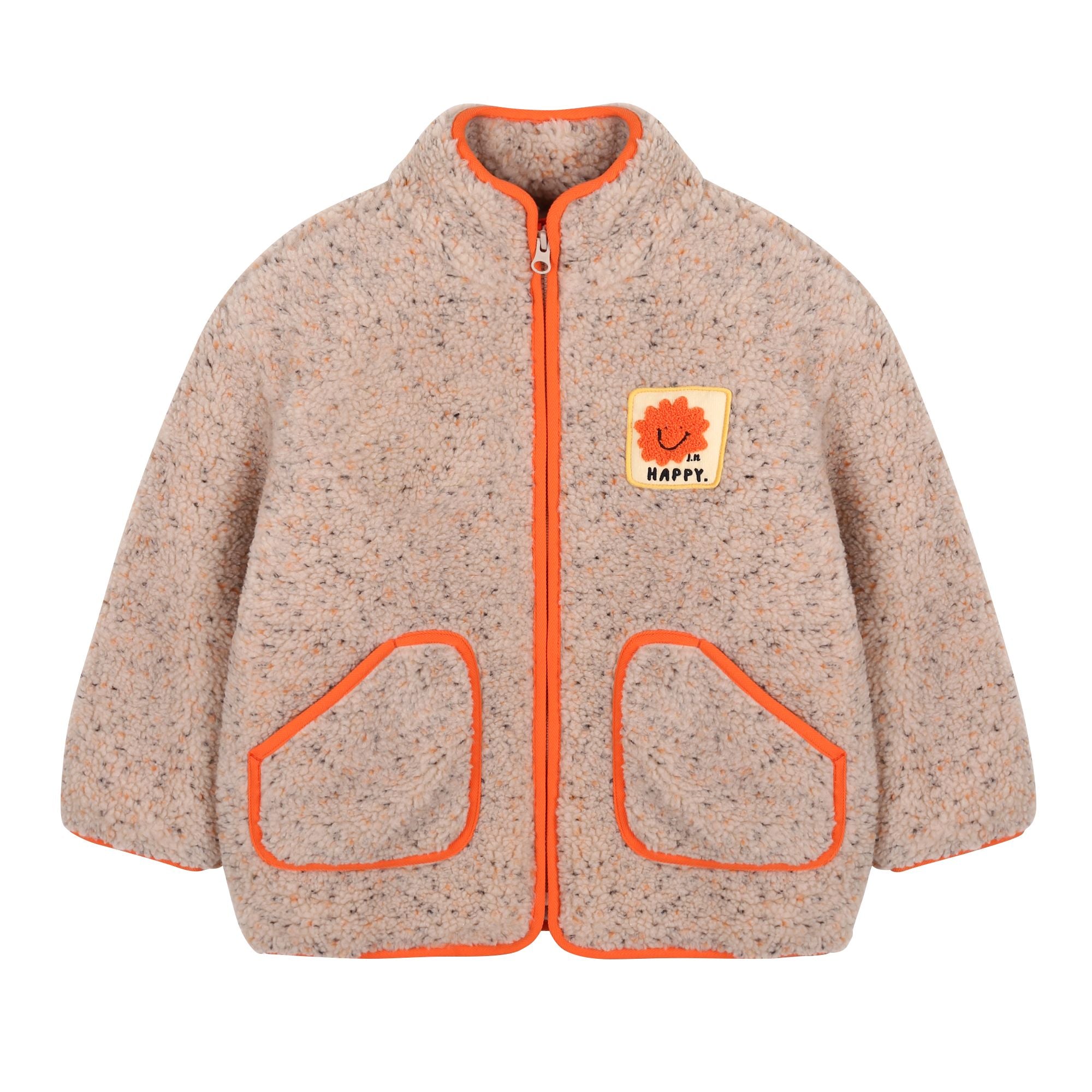Boys & Girls Beige Fleece Padded Jacket