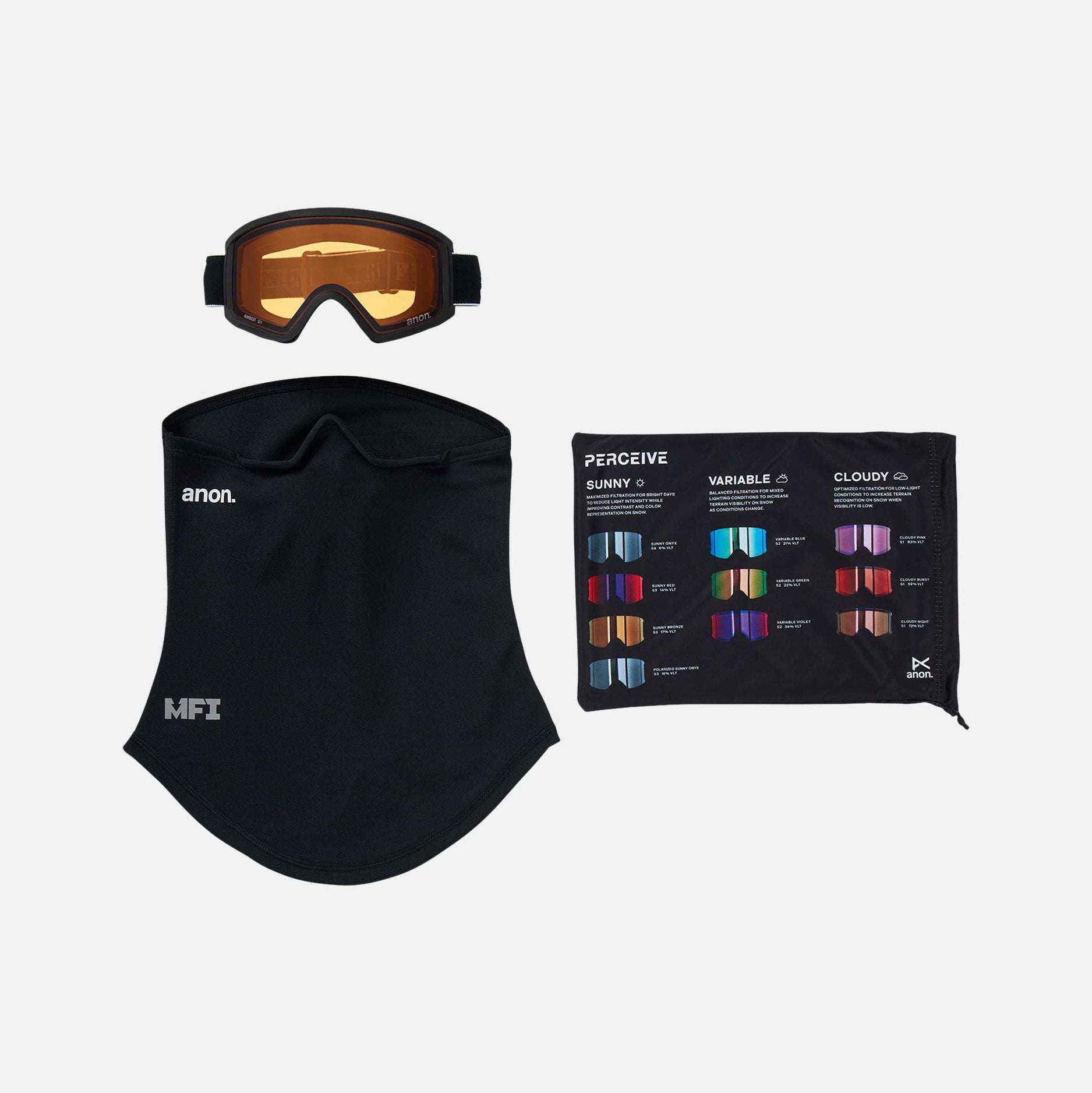 Boys & Girls Black "Anon Tracker 2.0" Ski Goggles & Face Mask Set