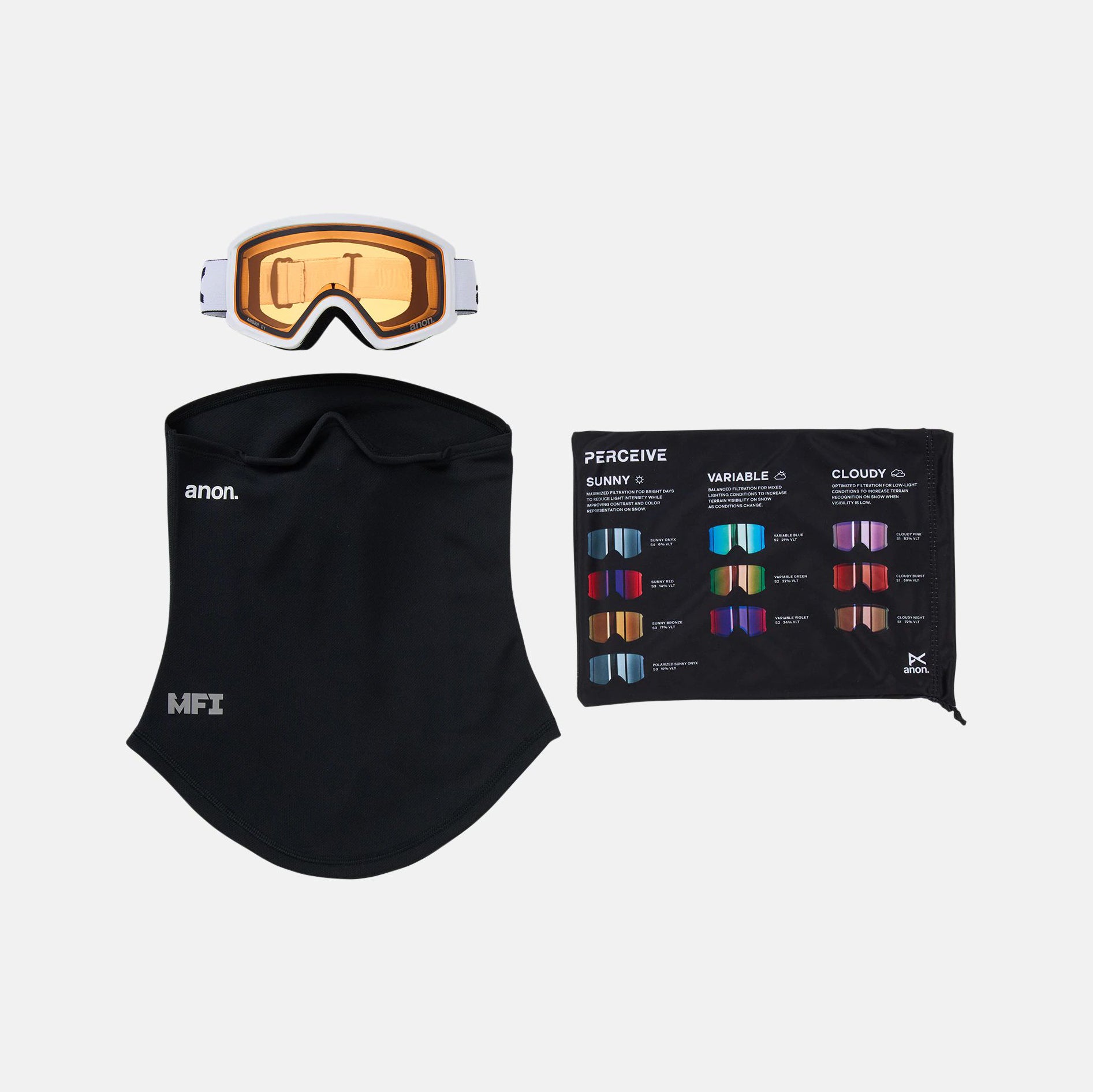 Boys & Girls White "Anon Tracker 2.0" Ski Goggles & Face Mask Set