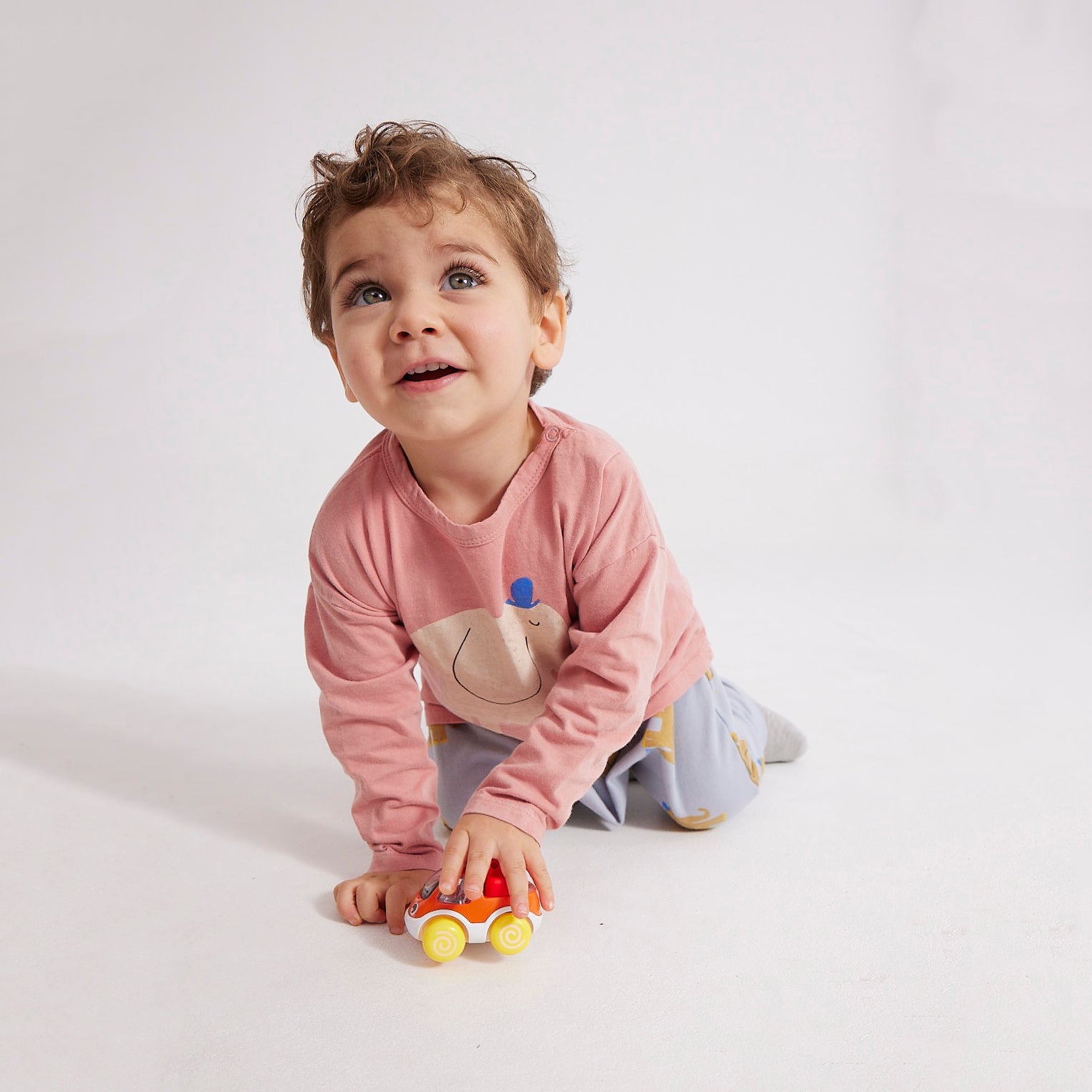 Baby Boys & Girls Pink Printed Cotton T-Shirt