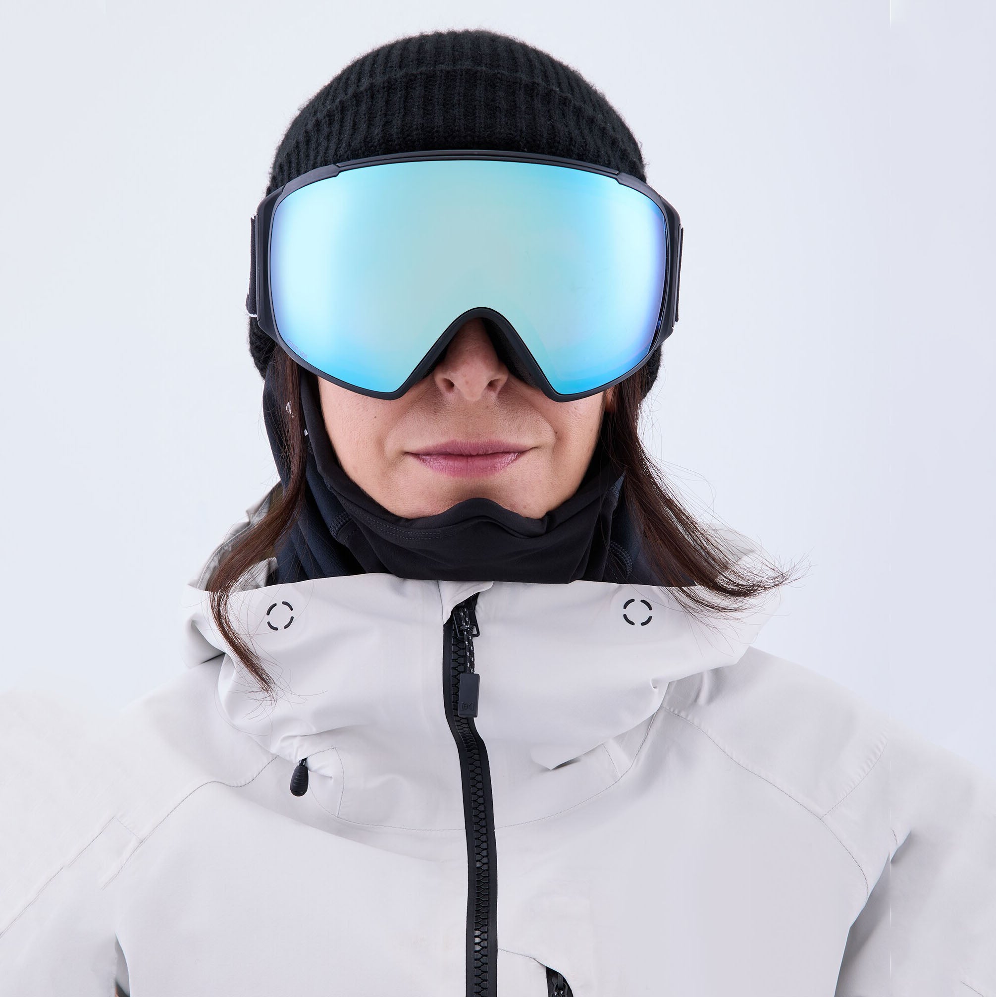 Adult Black Ski Sunglasses & Warmer Hat Set(ANON M4S球面镜)