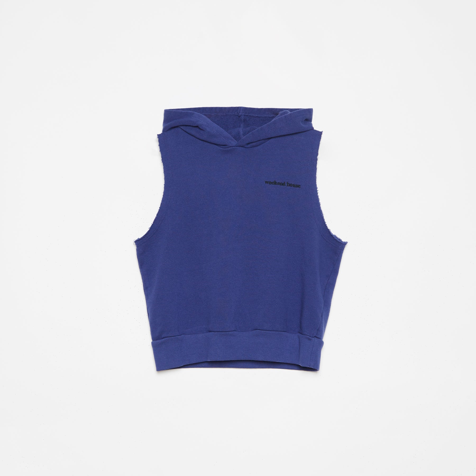 Boys & Girls Blue Cotton Hooded Vest