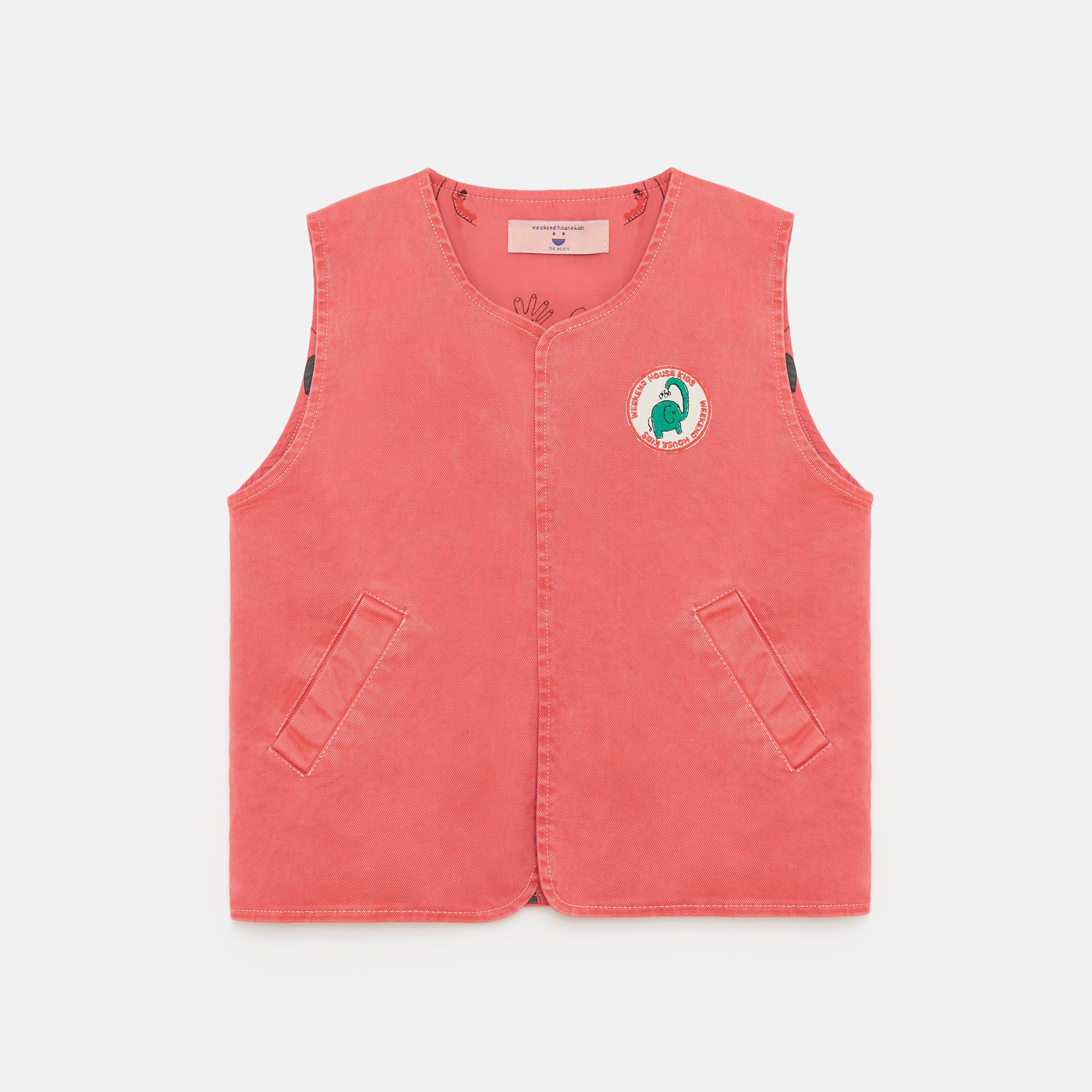 Boys & Girls Red Cotton Gilet