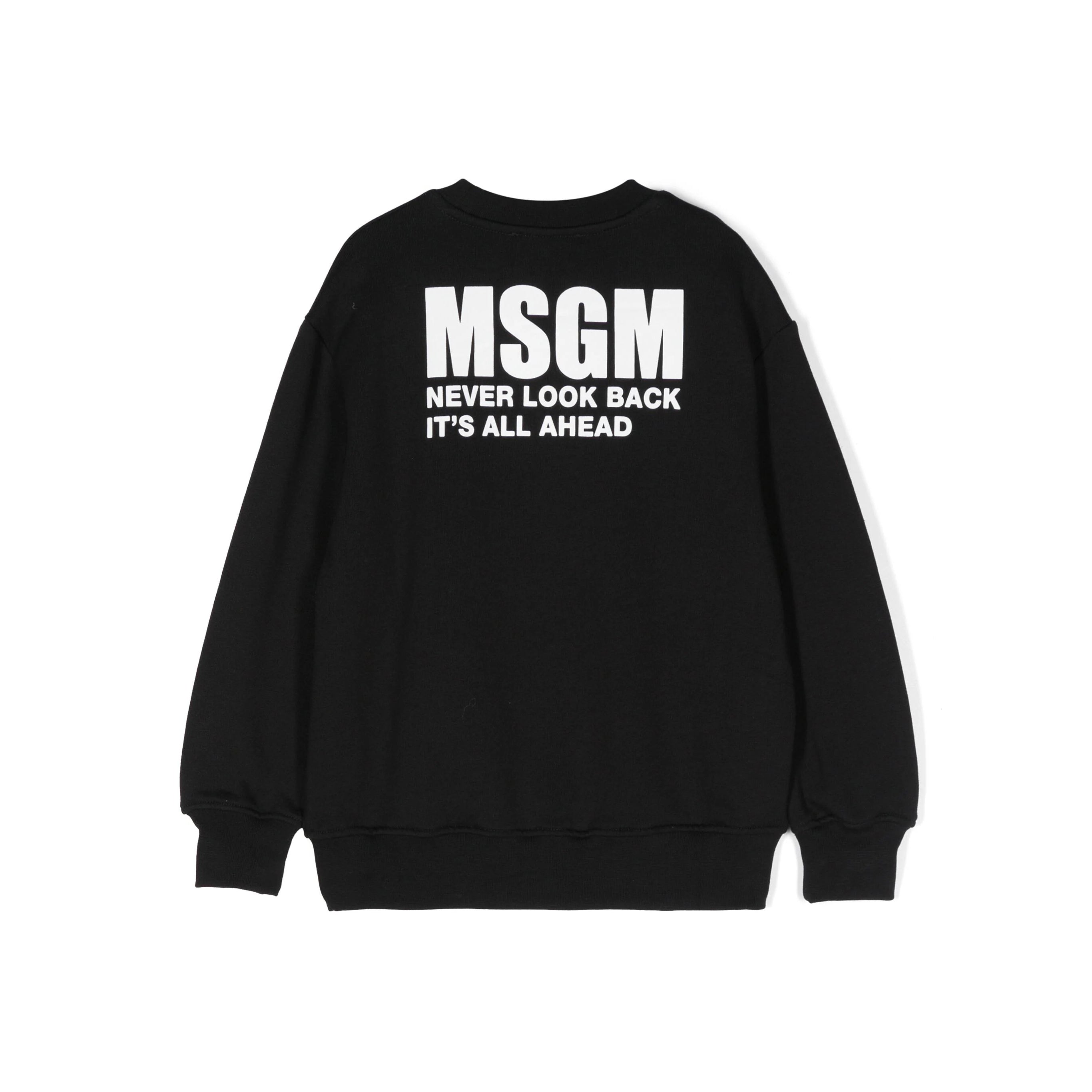 Boys & Girls Black Logo Cotton Sweatshirt