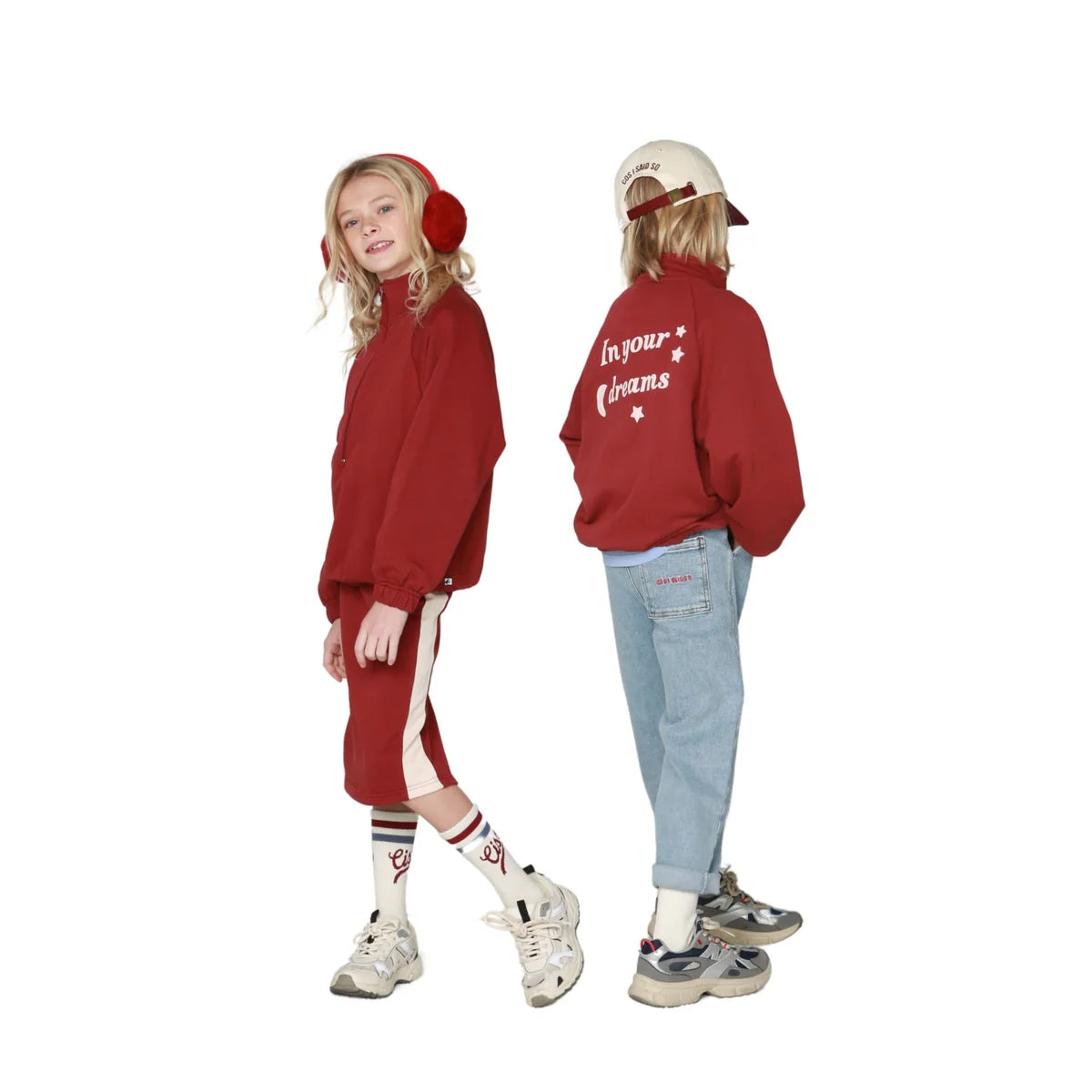 Boys & Girls Wine Red Cotton Sweatshirt