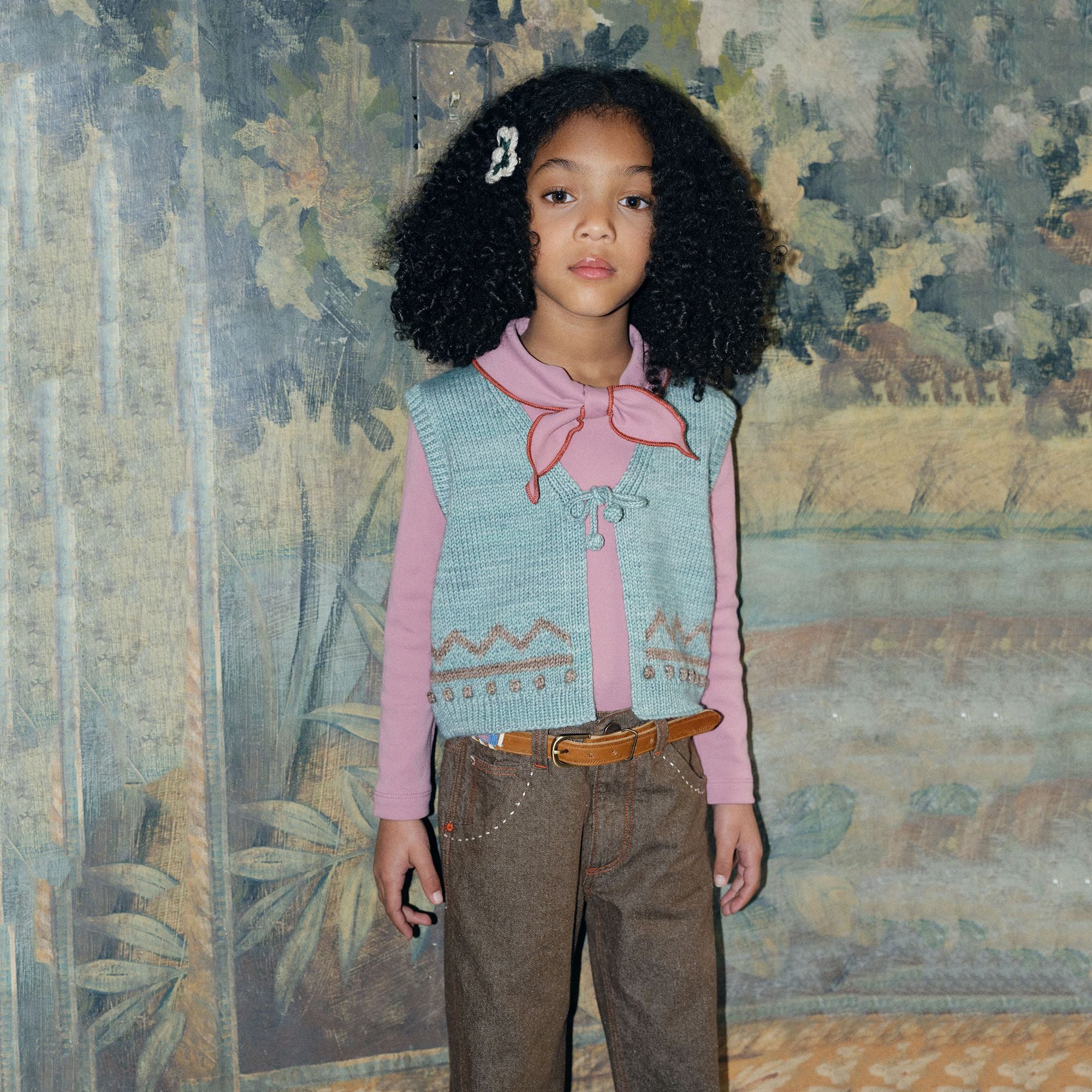 Boys & Girls Green Knit Wool Gilet