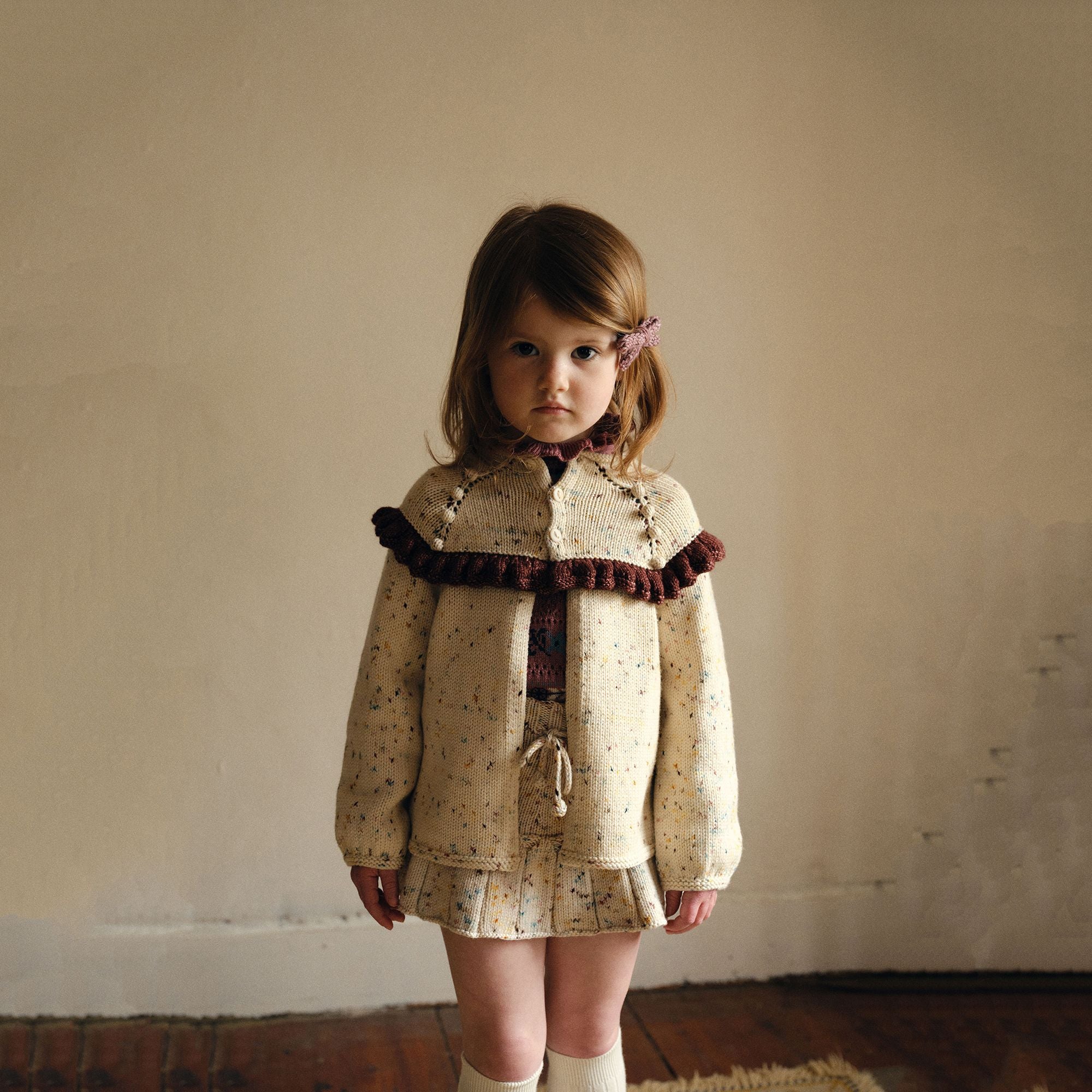 Girls Multicolor Wool Cardigan